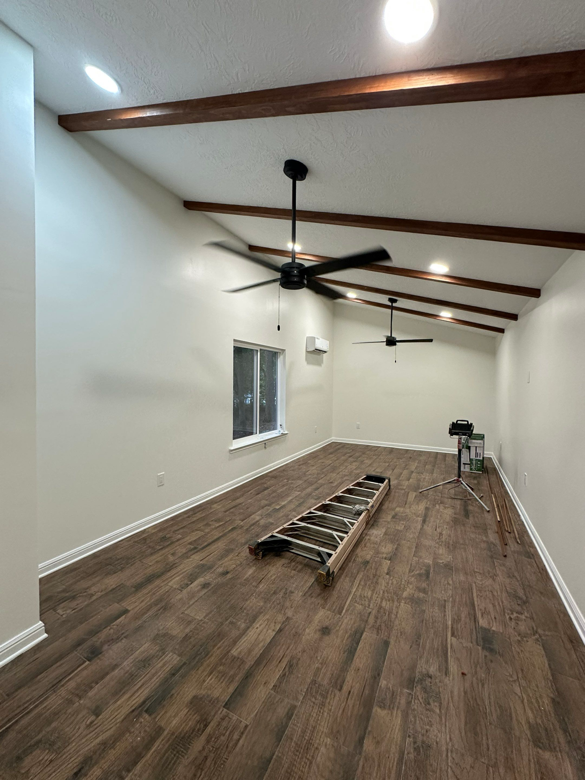 New Ceiling Beams w/ New Flooring