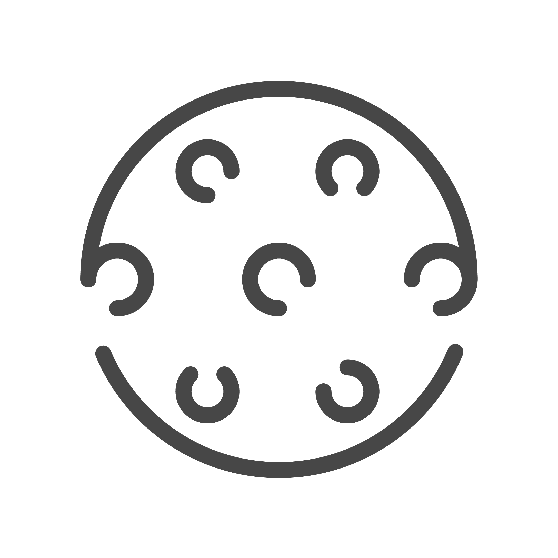 An outline of a pickleball.