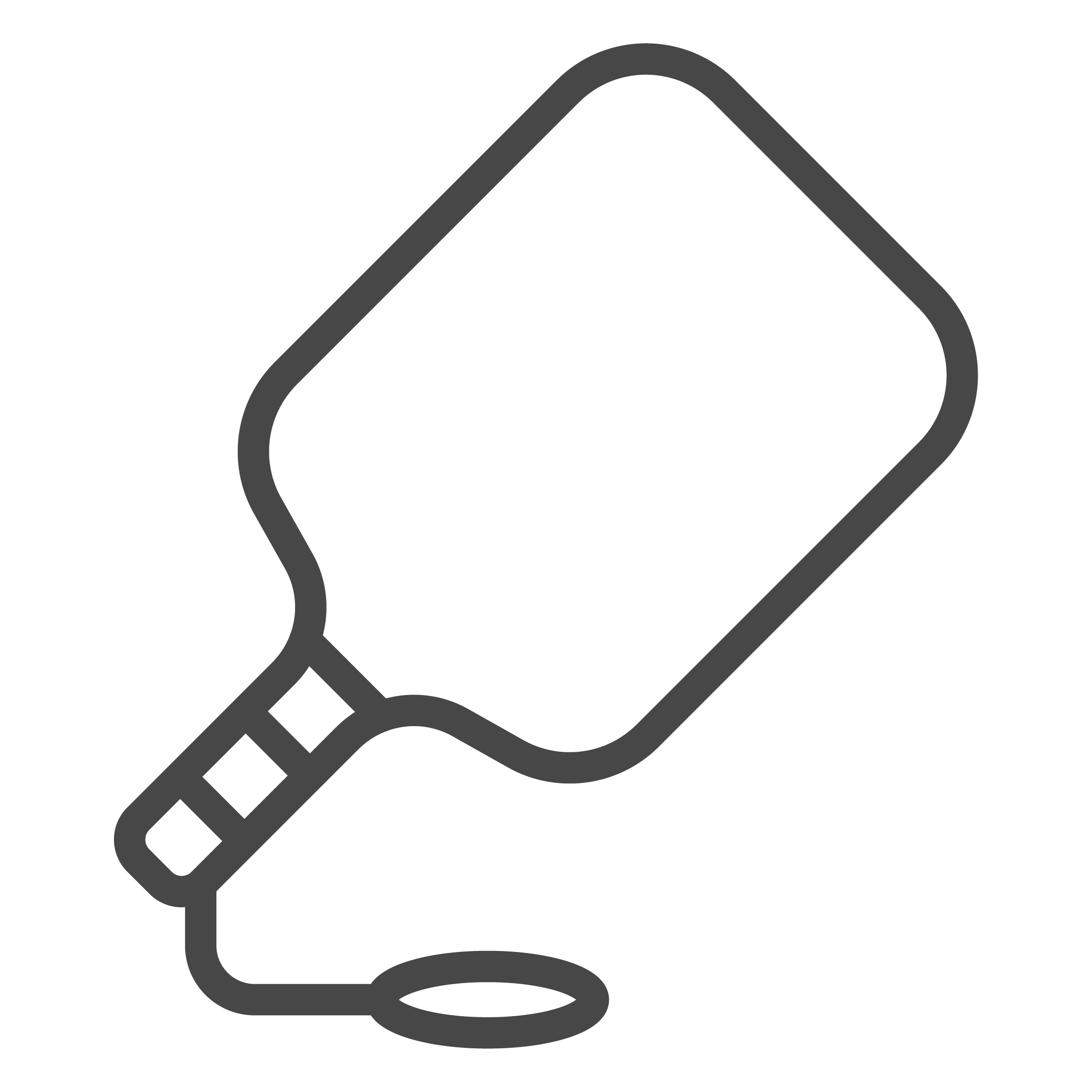 Line drawing of a pickleball paddle.