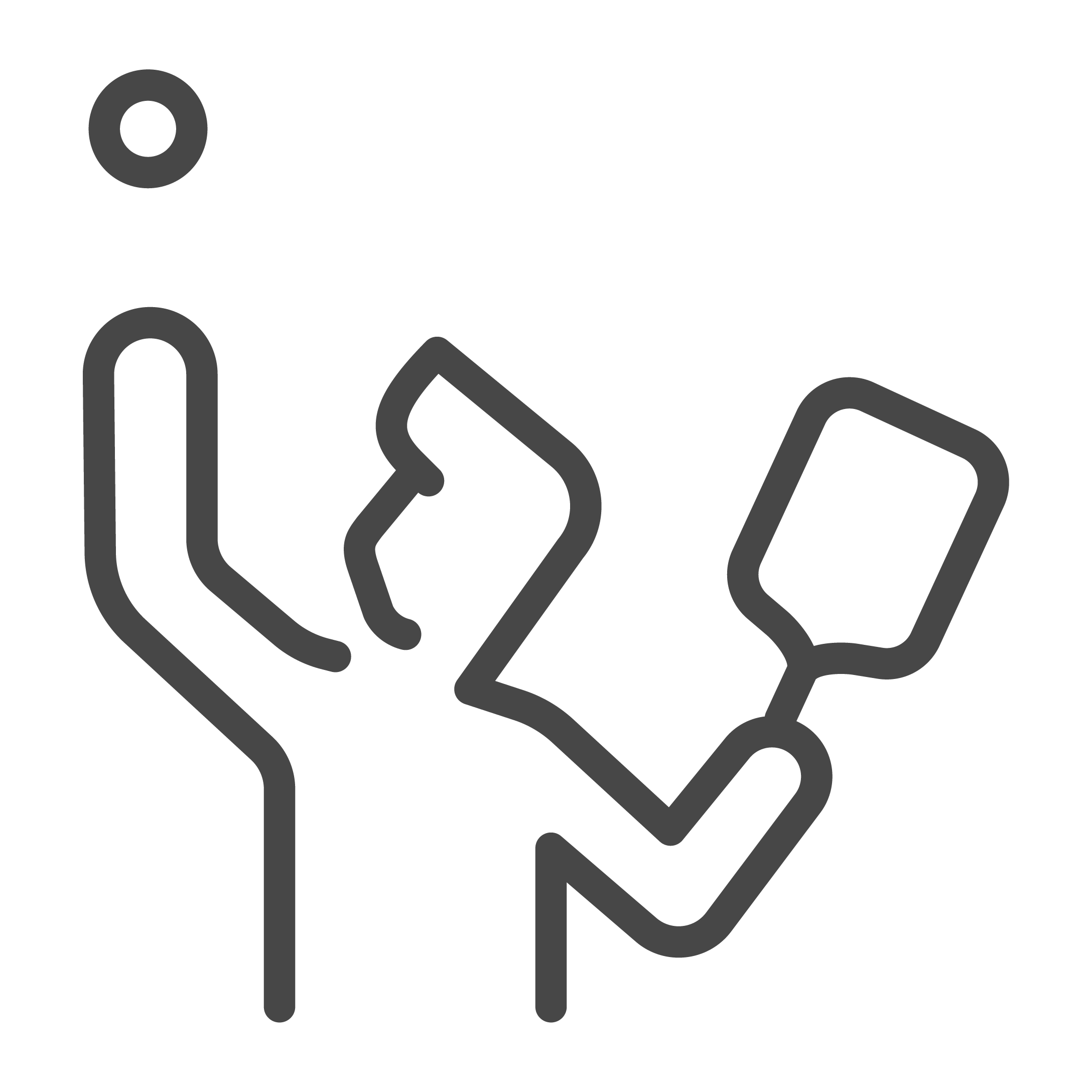 Line drawing of a person about to hit a pickleball with a paddle.
