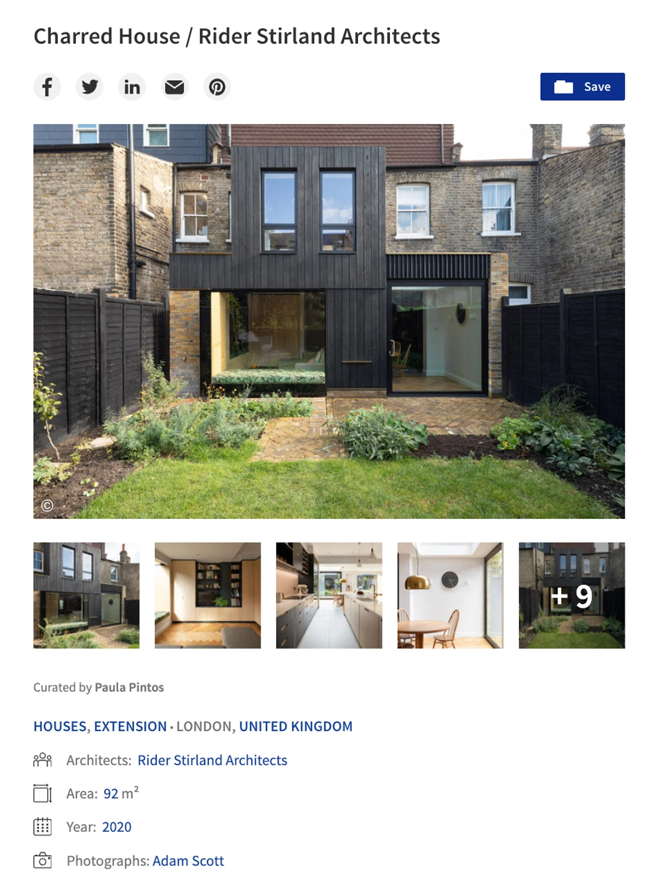 Charred House featured on ArchDaily