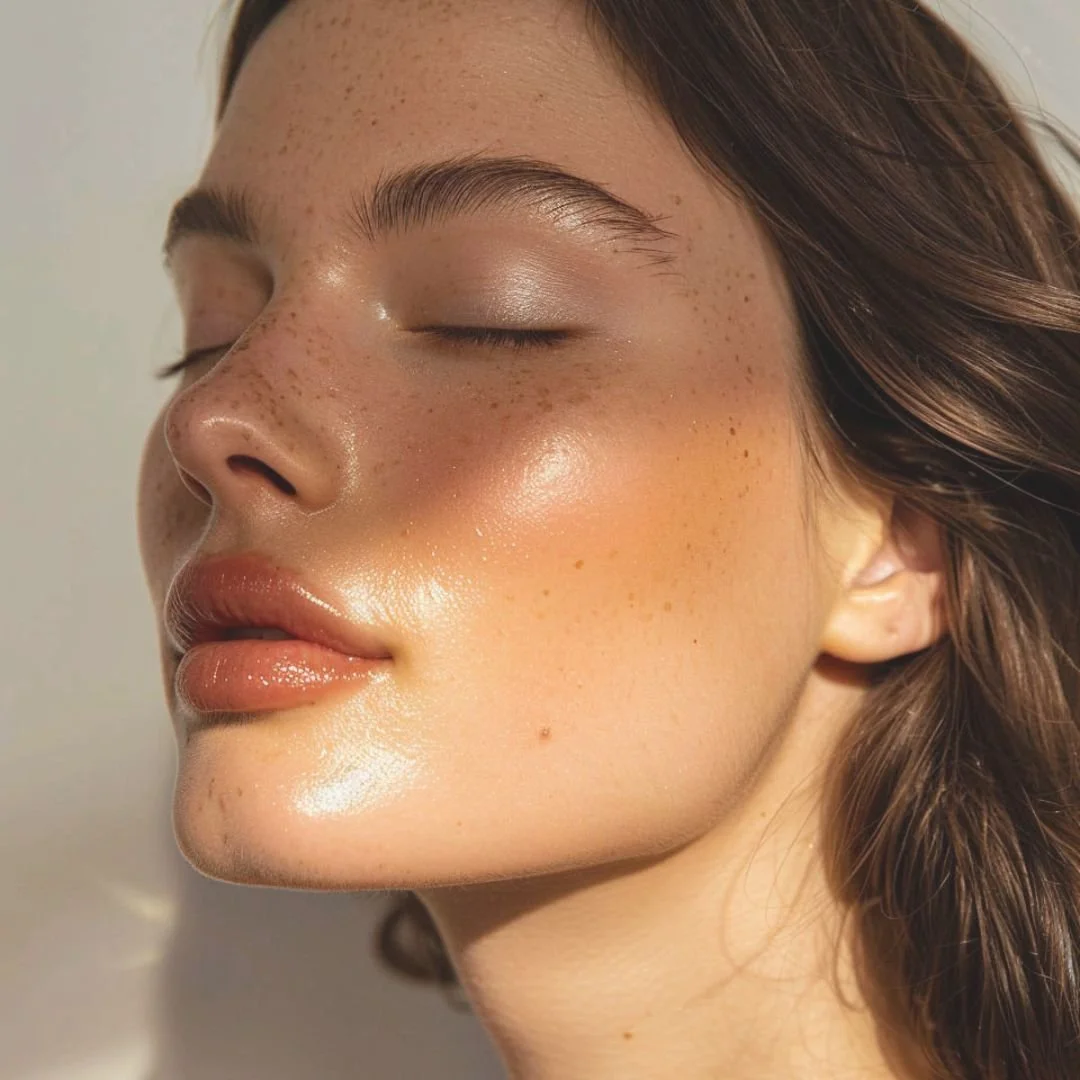 A serene close-up of a person with eyes closed, showcasing soft facial contours, relaxed muscles, and a natural glow—reflecting the sculpting and tension-relief benefits of The Lab Co Toronto’s buccal facial massage.