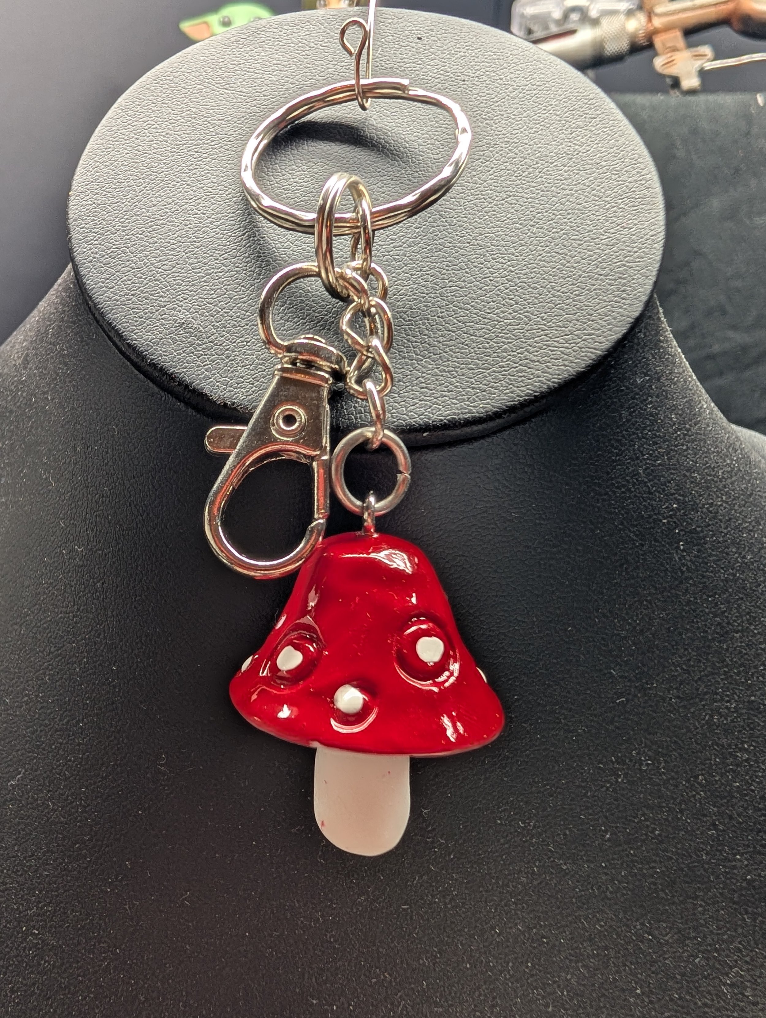 Whimsical Mushroom Keychain