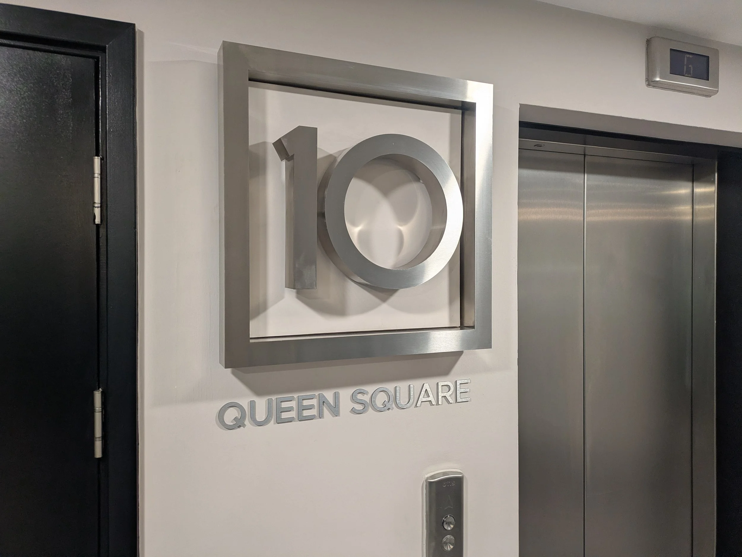 Built-up stainless steel letters