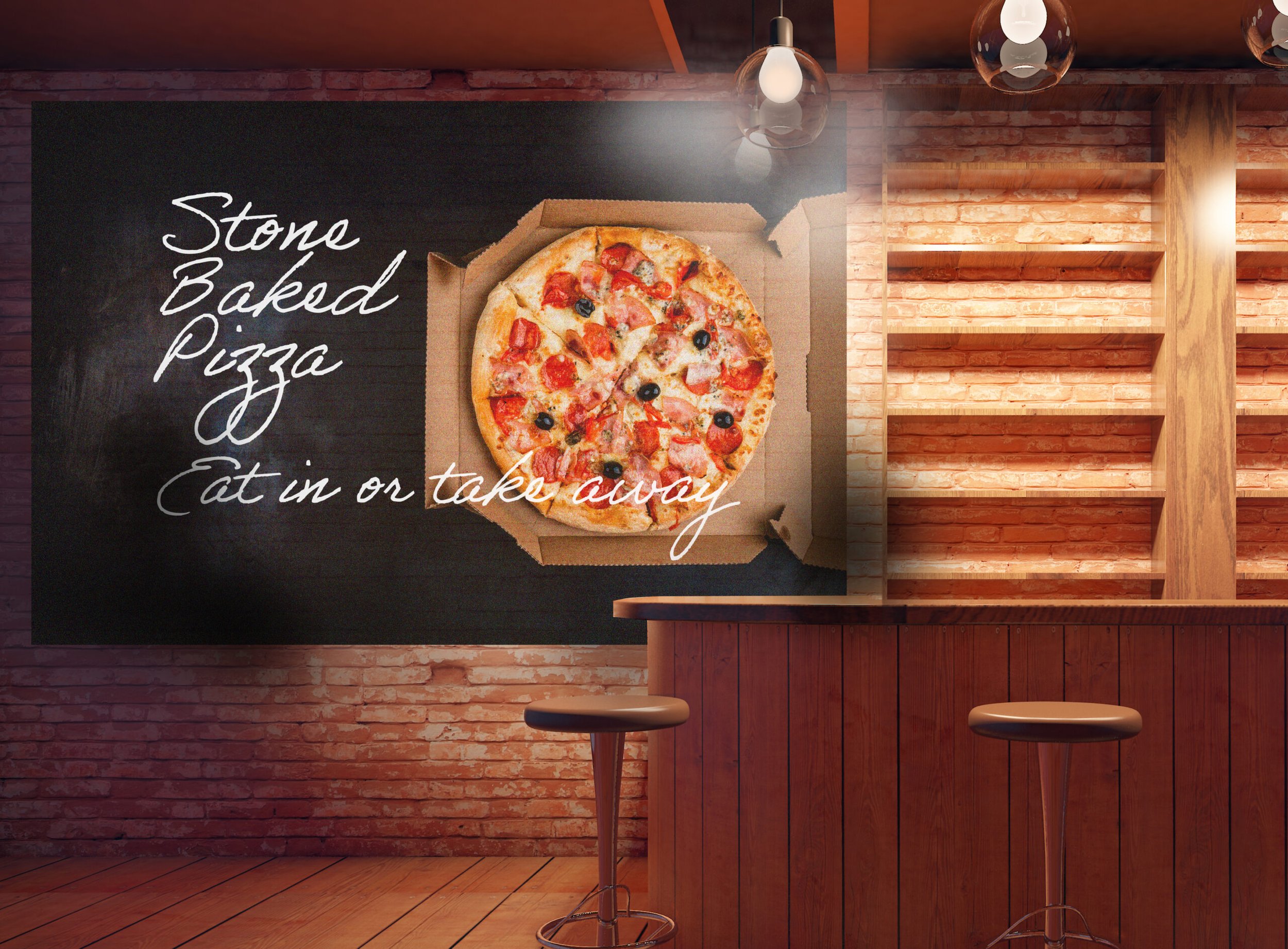 Feature wall created using large format wall wrap