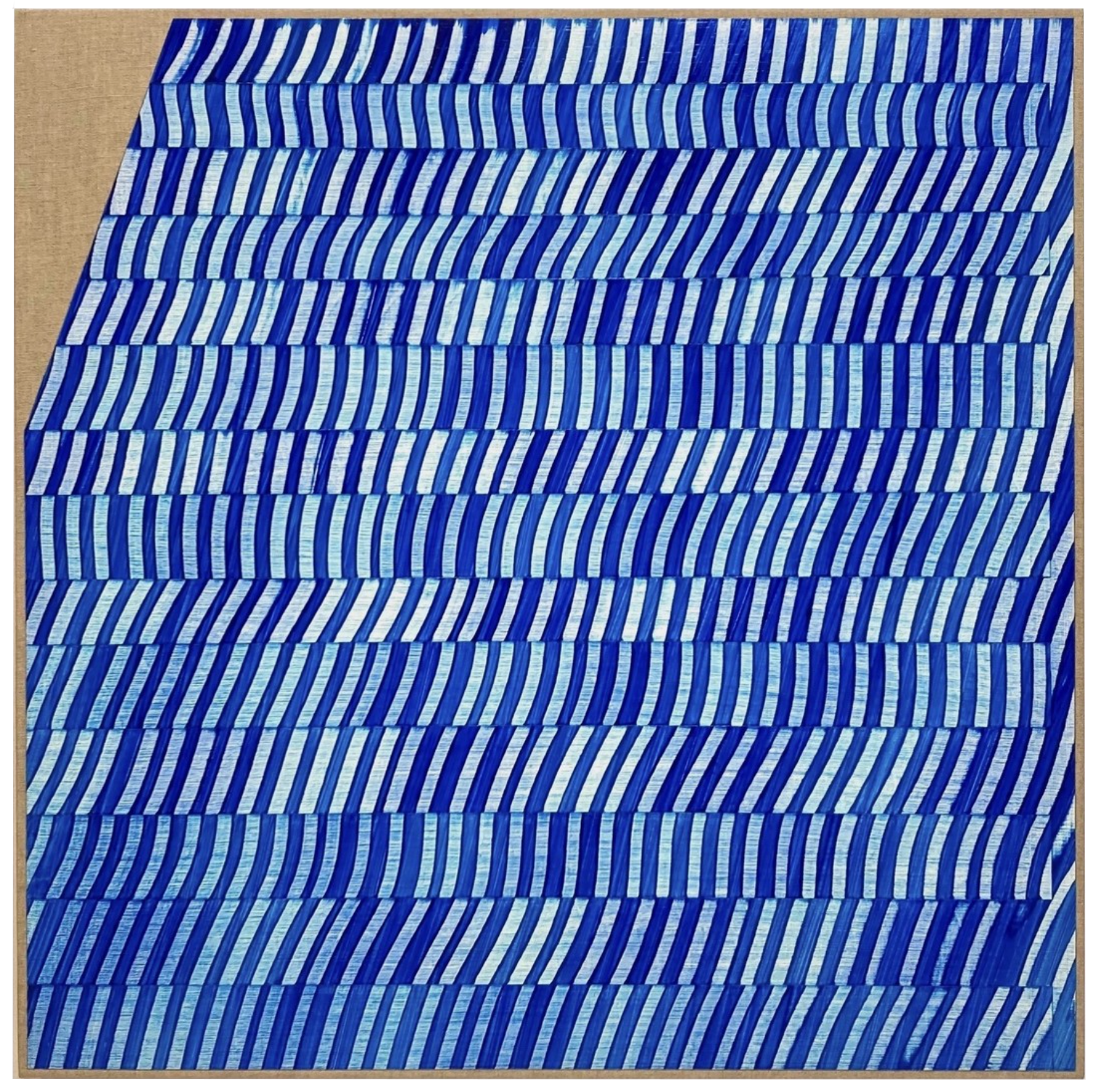 CUT RIGHT TRAPEZOID (MANGANESE) | 24 x 24 inches / 61 x 61 cm, acrylic on linen on panel, 2025