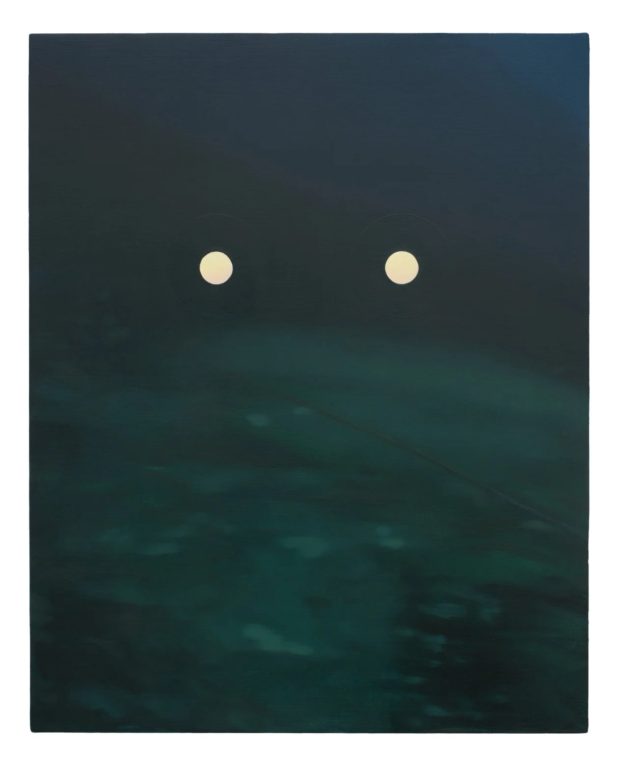 UNDERSEA CABLE (GREEN AND BLACK) | 20 x 16 inches / 51 x 41 cm, oil and wax on canvas over panel, 2024