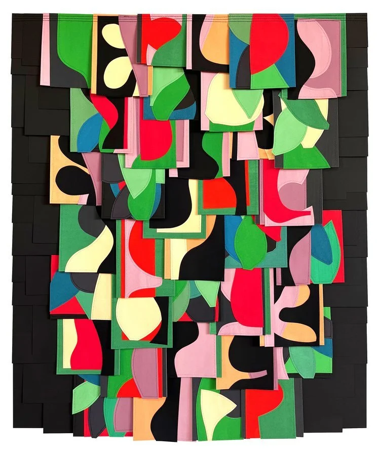 Raymond Saa- The Song (PS202222) | 36 x 30 inches / 91.4 x 76.2 cm, gouache collage on sewn paper, 2022