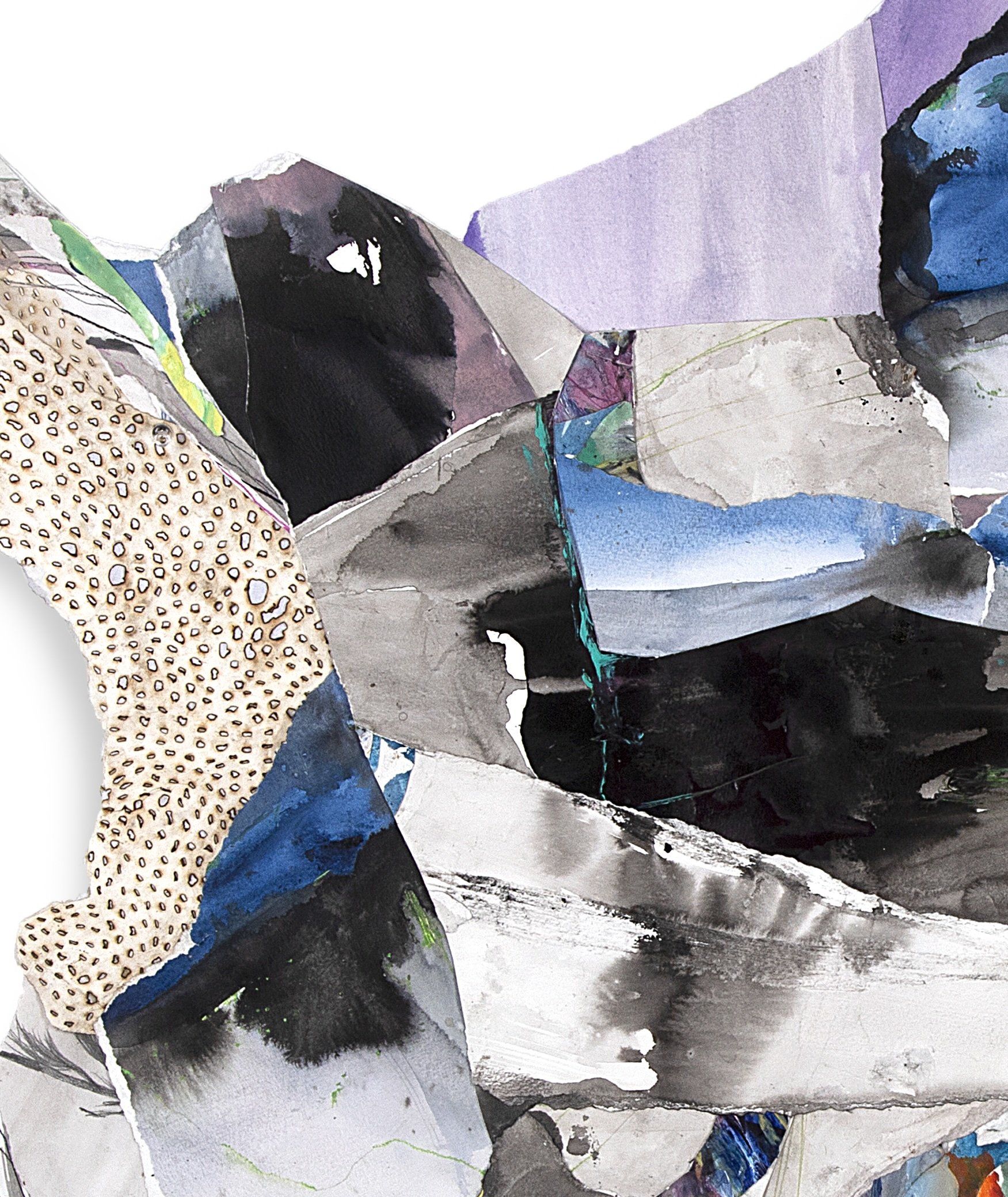 la vaughn belle STORM (HOW TO IMAGINE THE TROPICALIA AS MONUMENTAL- AS IN TO SHIFT THE TIDE AND SEDIMENTS)  38.5 x 44.5 inches / 77.5 x 119.4 cm  Charcoal, ink and acrylic with cuts and burns on paper  2024