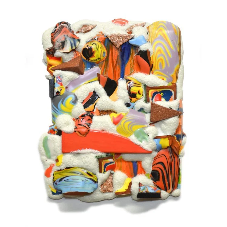 PUFF MÉLANGE No. 1 | 15.5 x 12.25 x 1.5 / 39.3 x 31.1 x 4.4 cm, ceramic, glaze, 2023