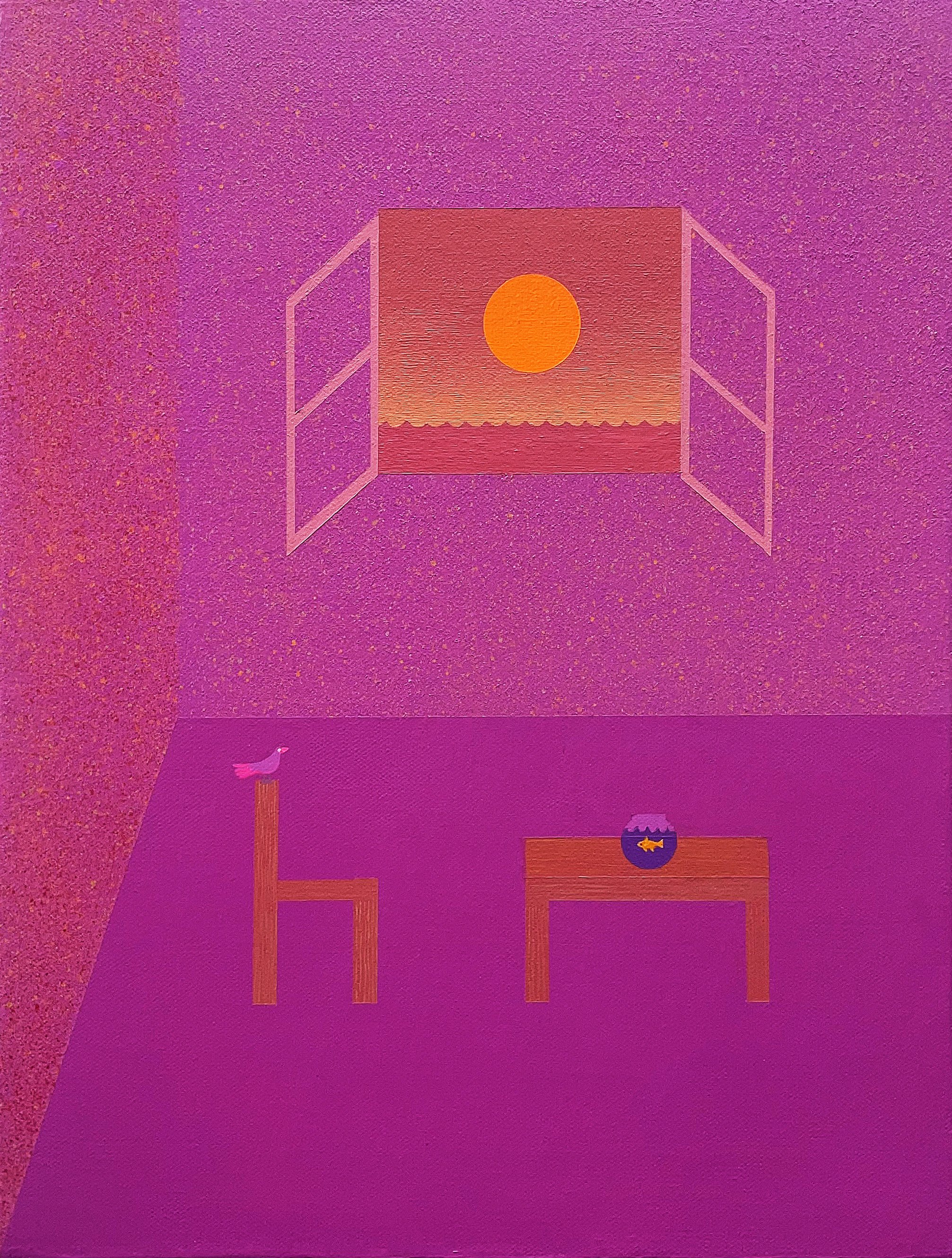 BIRD AND FISH | 16 x 12 inches / 40 x 30.5 cm, acrylic on canvas, 2025