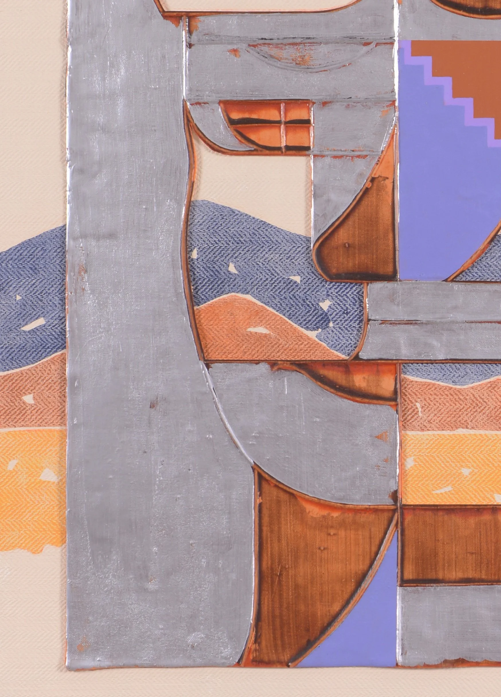 Jacob Feige-Aluminum Monument (Ocher), 30x24 inches, Cast acrylic mounted, acrylic on linen canvas, 2025. .jpg