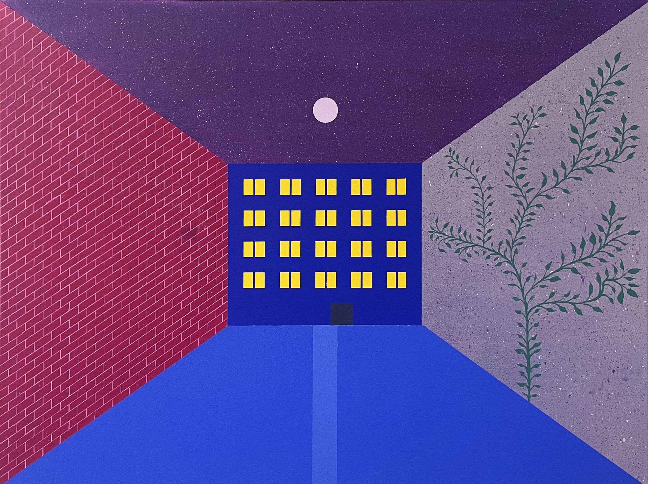 Pentimenti x vox populi, we call the moon the people’s wife, 30 x 40 inches / 76 x 102 cm, mixed media on canvas / panel, 2026