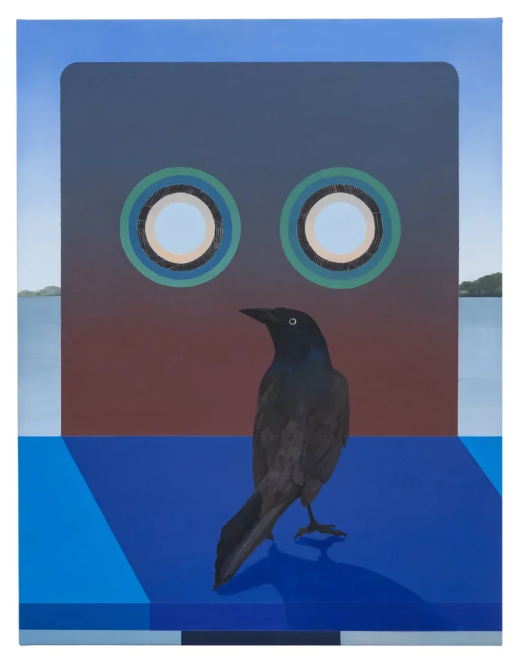 Sarah Pater - GRACKLE (RIVER VIEW) | 18 x 14 inches / 45.7 x 35.6 cm, oil and wax on linen, 2024