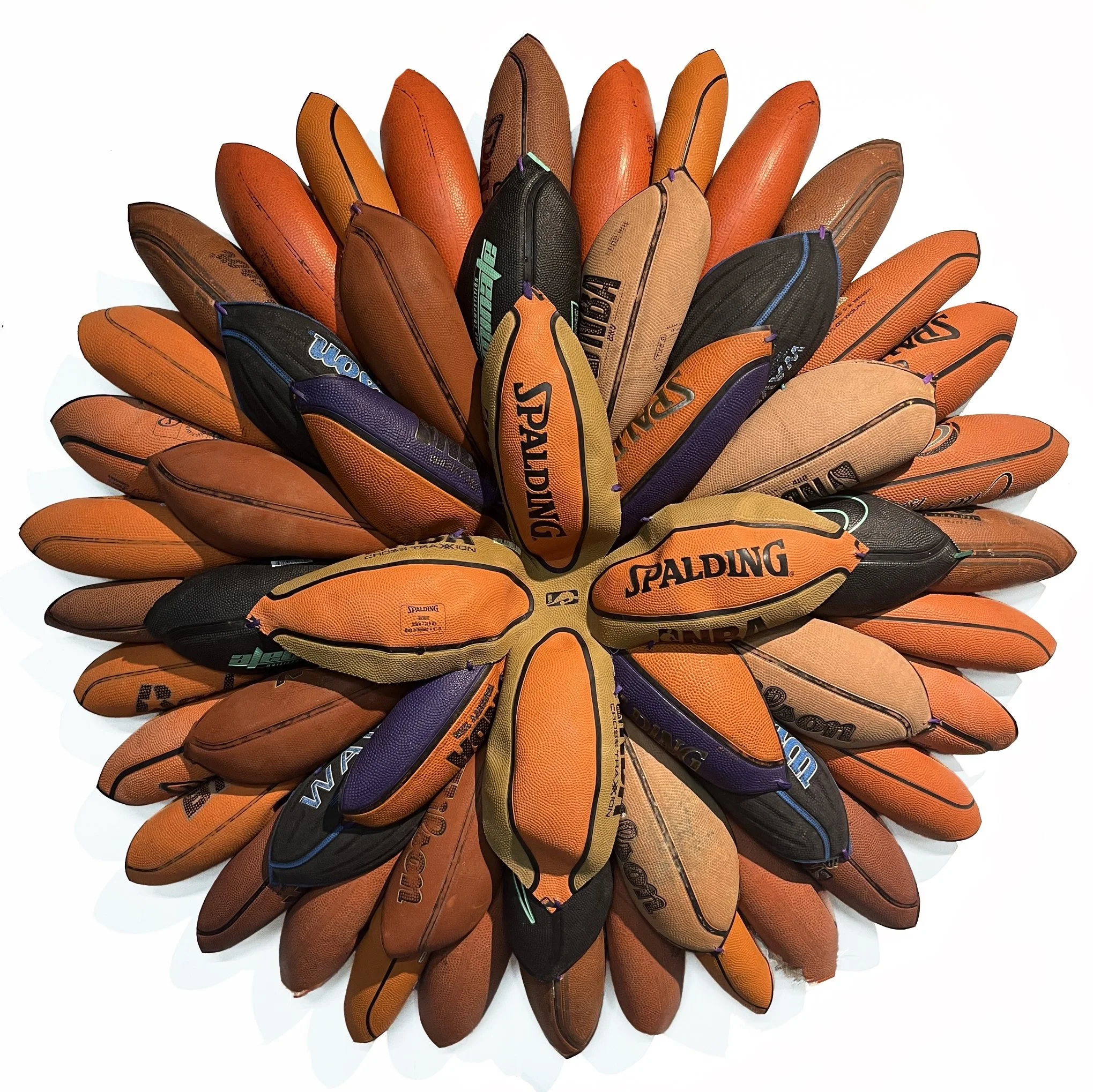 BRANDON J. DONAHUE-SHIPP Basketball Bloom (Wave)_Searched for and found basketballs, shoestrings_41 x41 x 6_2025 copy.jpg