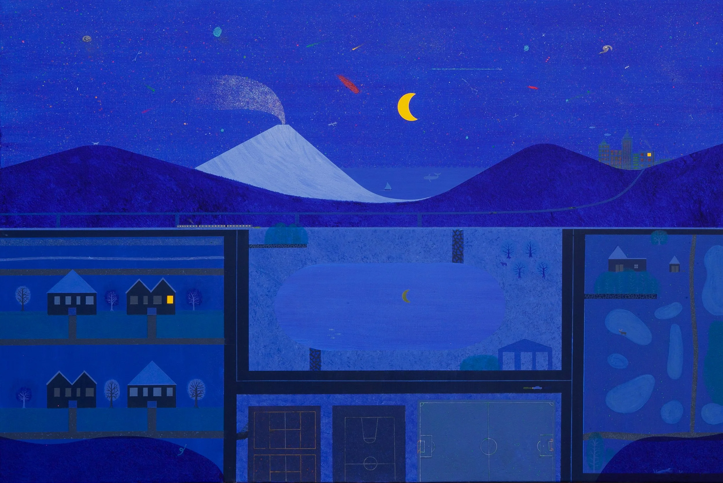 Aitor Lajarin-Encina- Neighbors- 40 x 60 inches / 102 x 152 cm, acrylic on canvas, 2025