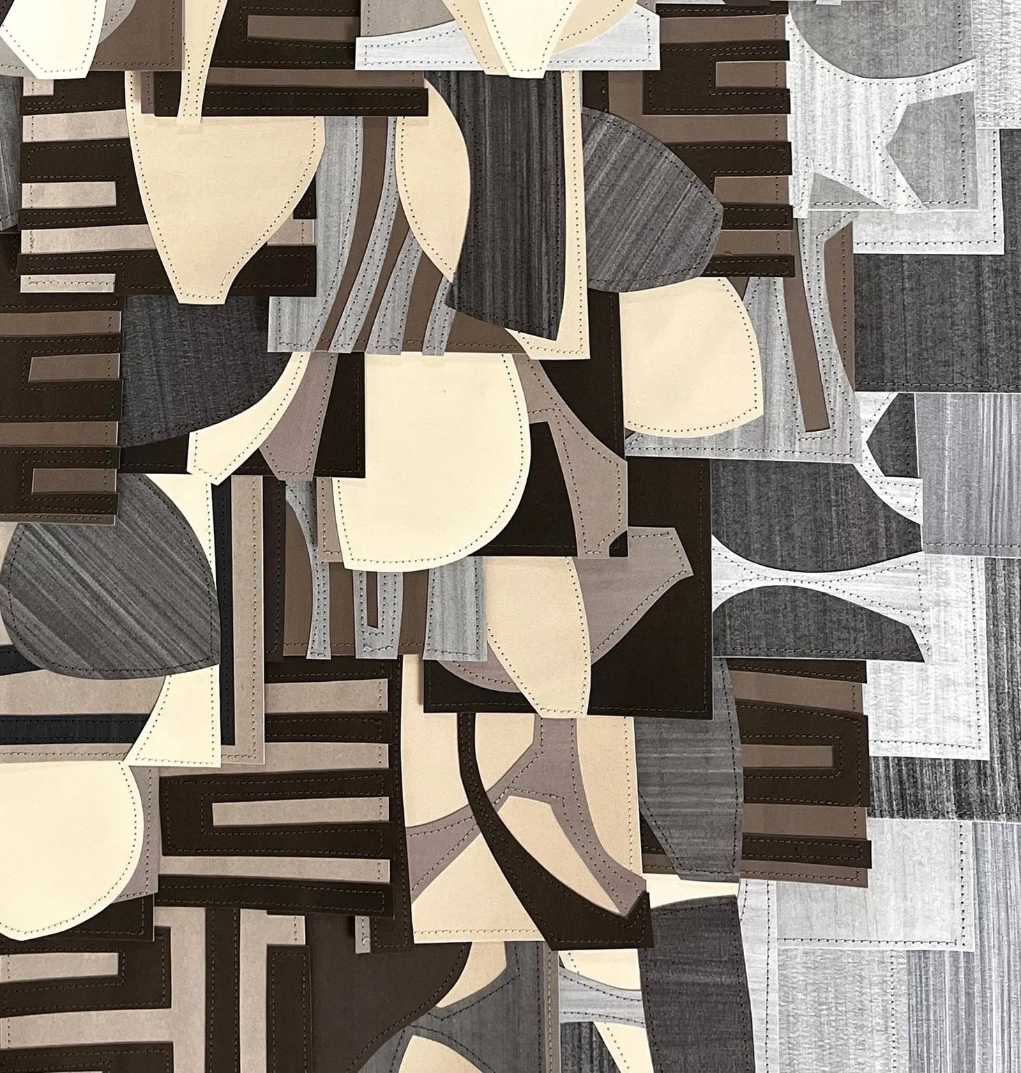 raymond saa untitled PS20230232.5 x 28.5 inches / 82.5 x 72.3 cm, gouache collage on sewn paper, 2023