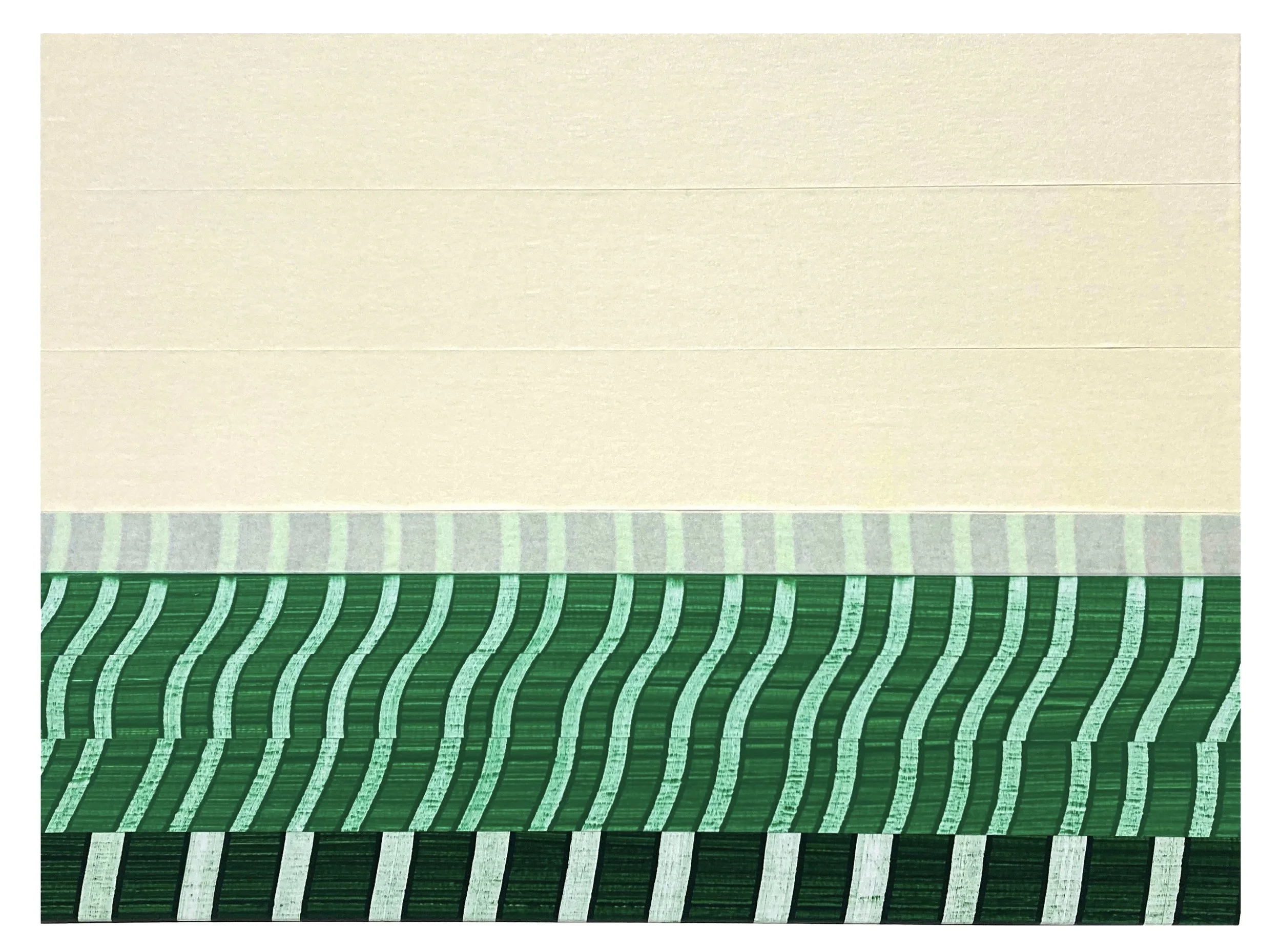 NC TAPE DRAWING NO. 05 | 10.5 x 14 inches / 26.5 x 35.5 cm, acrylic on masking tape on 4-ply matboard, 2025
