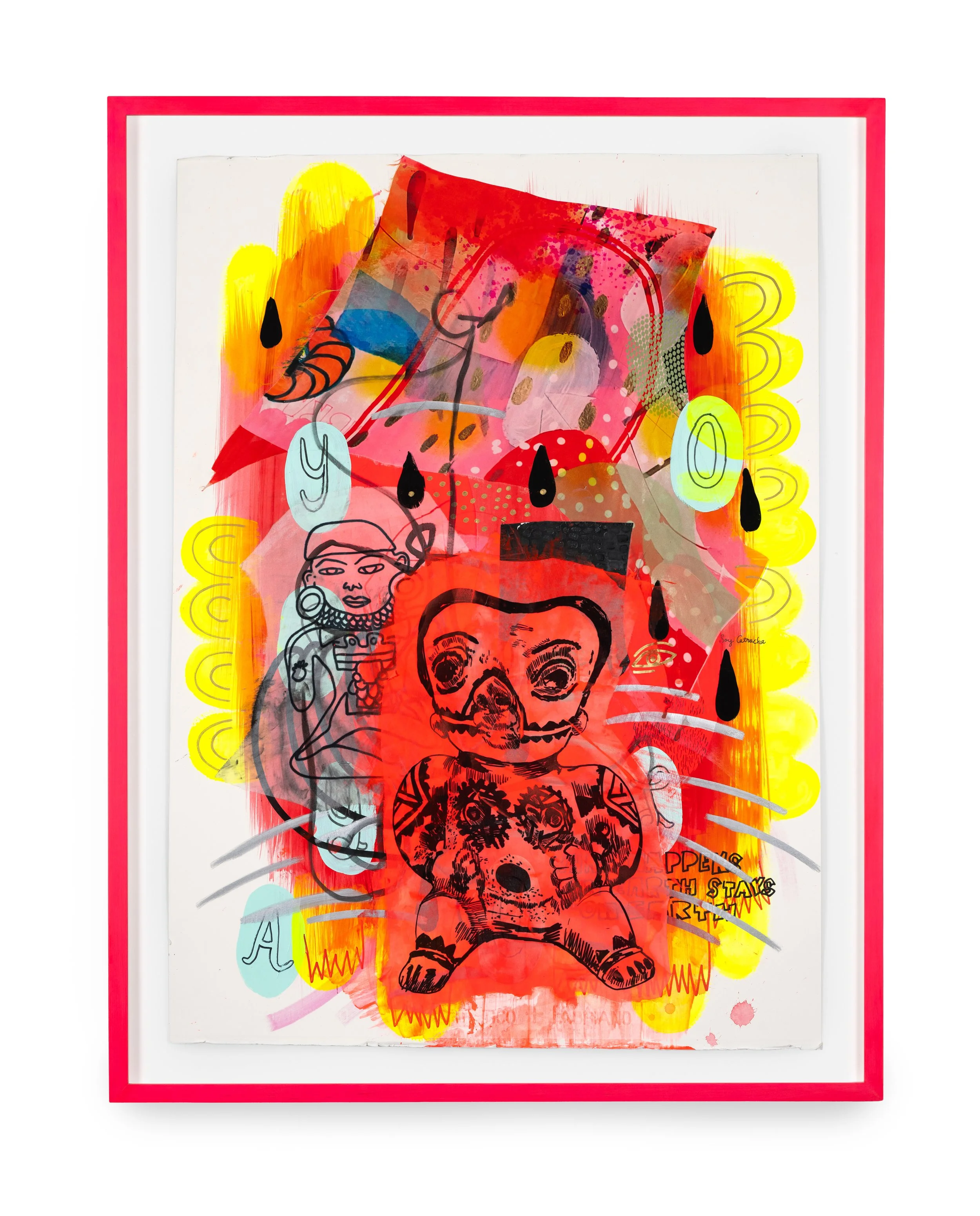 jackie milad- WHAT HAPPENS ON EARTH STAYS ON EARTH | 30 x 22 inches / 38.6 x 58.2 cm, mixed-media on paper collage, 2023
