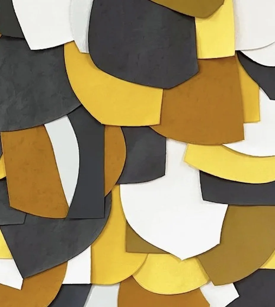 raymond saa- untitled (oac202301) 64 x 52 inches, oil stick, acrylic on collaged canvas, 2023