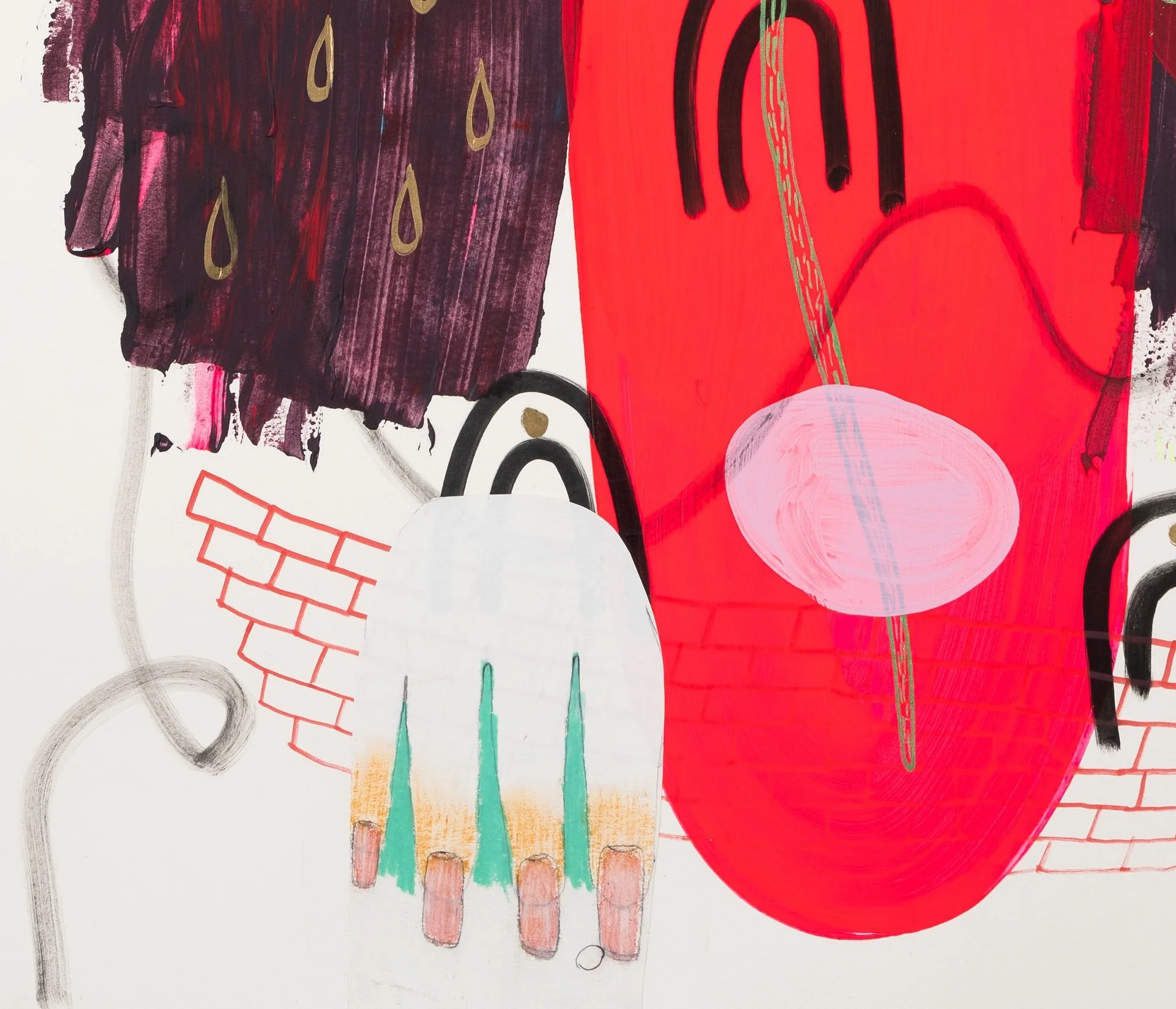 Jackie Milad- Portate Bien | 30 x 22 inches / 76.2 x 55.9 cm, mixed-media on paper collage, 2022