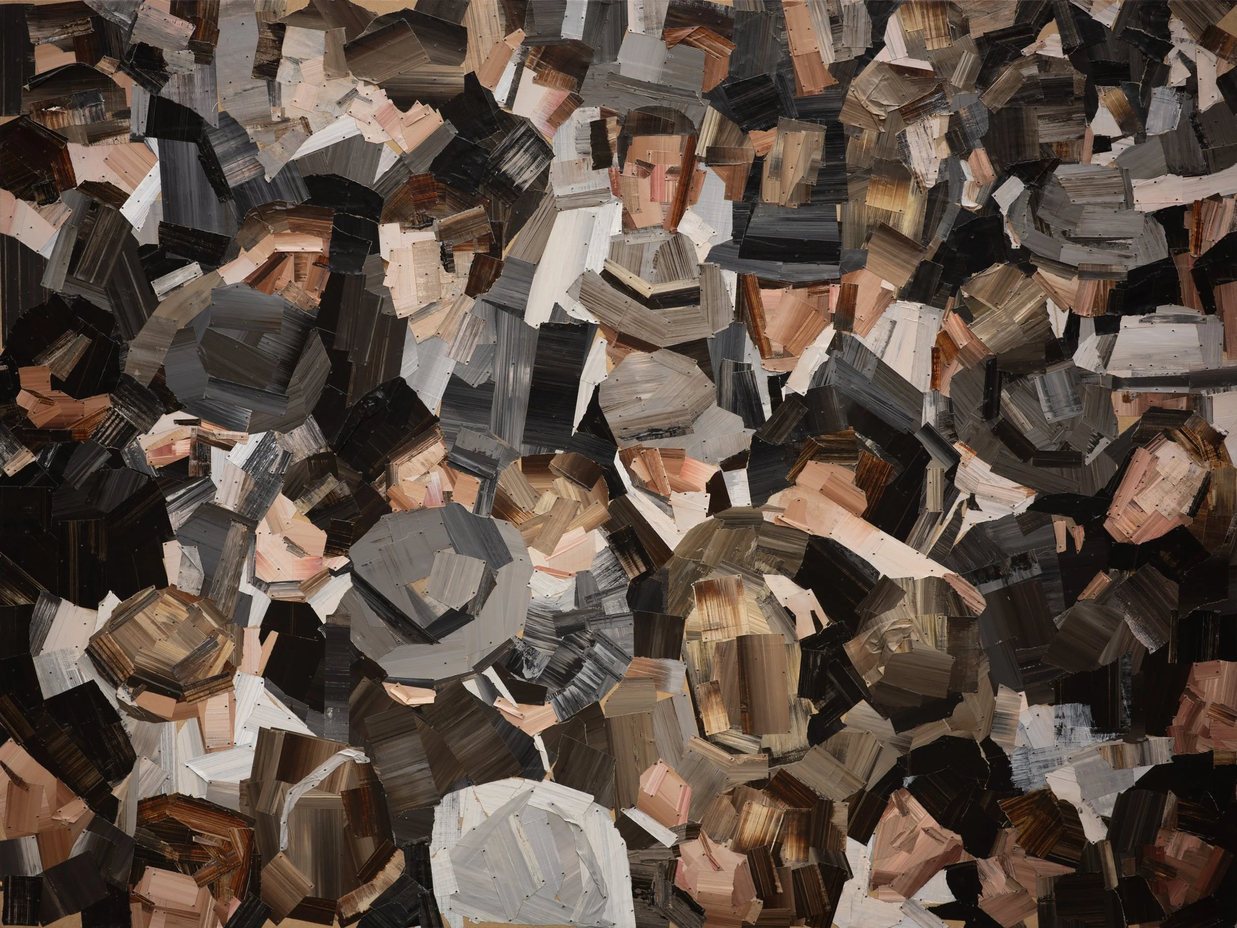 TOWN | 36 x 48 inches / 91.4 x 121.9 cm, masking tape, acrylic paint on board, 2026