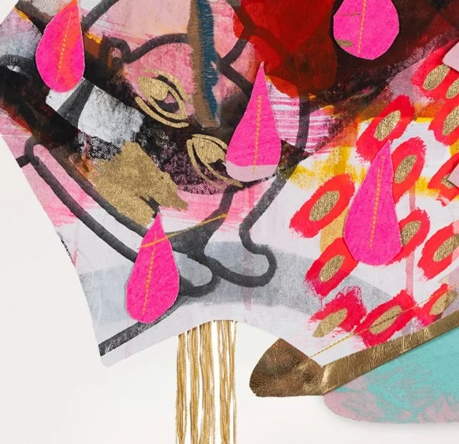 LA CUEVA DE LA SIRENA SERIES 1 | 18.5 x 16.5 inches / 47 x 41.9 cm, mixed-media on canvas collage, 2023