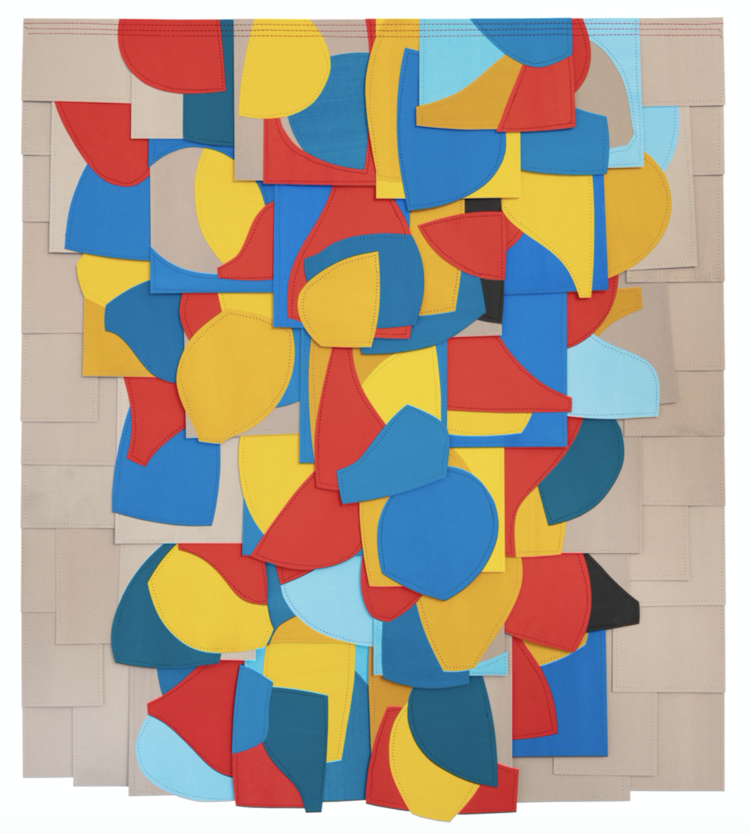 Raymond Saa UNTITLED (PS201913) | 31 × 27 in / 78.7 × 68.6 cm, gouache collage on sewn paper, 2019