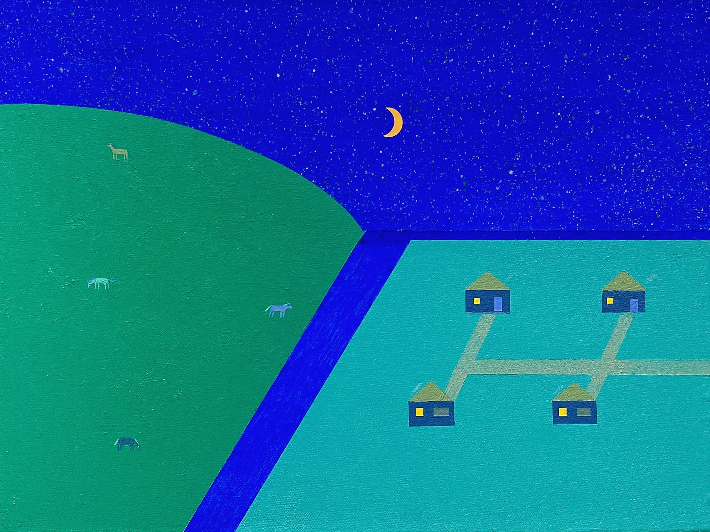 WILD HORSES | 12 x 16 inches / 30.5 x 40 cm, acrylic on canvas, 2025