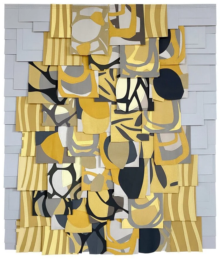 UNTITLED (PS202115) | 36 × 30 in / 91.4 × 76.2 cm, gouache collage on sewn paper, 2021