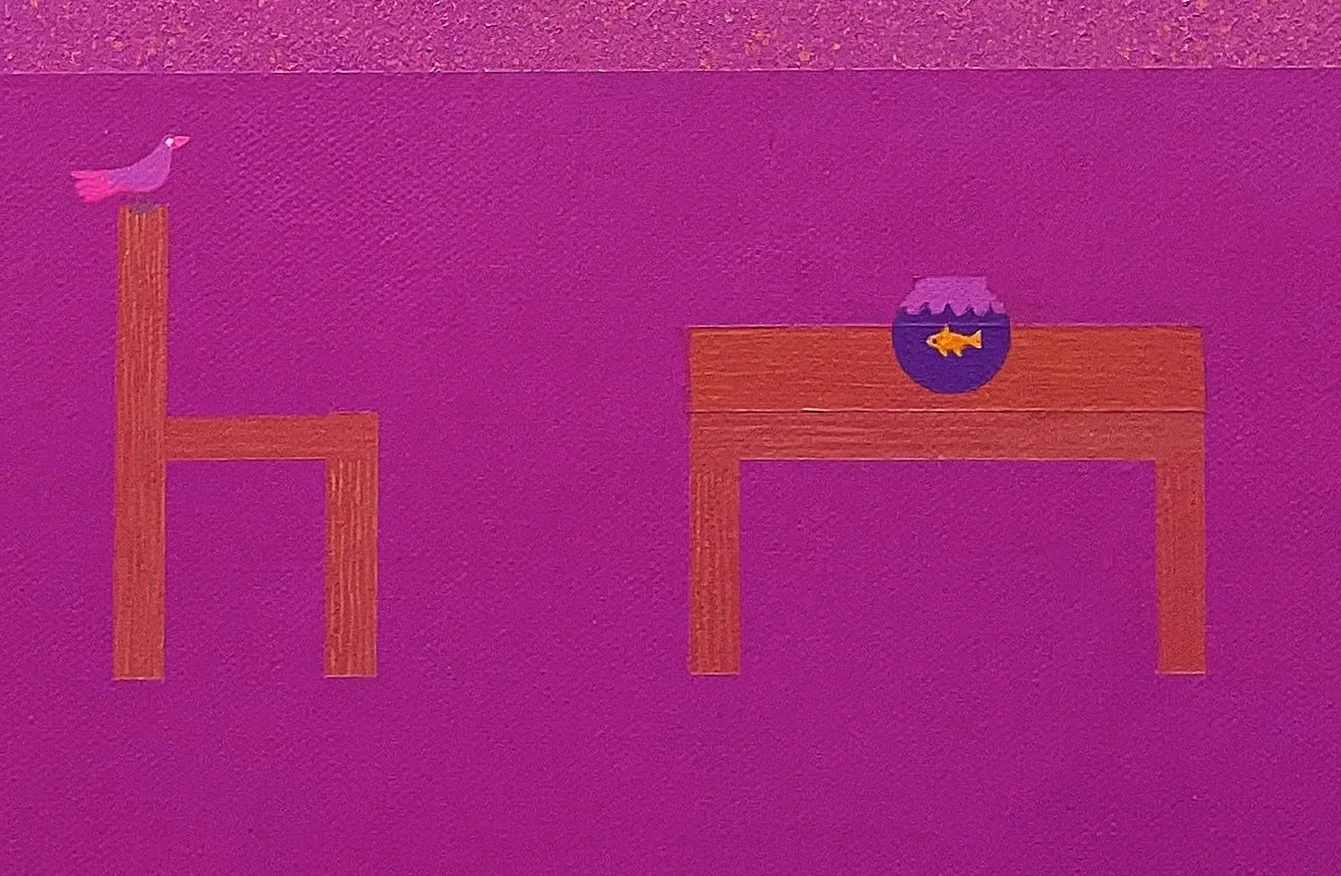 Aitor Lajarin-Encina, bird and fish, 16 x 12 inches, acrylic on canvas, 2025.jpg