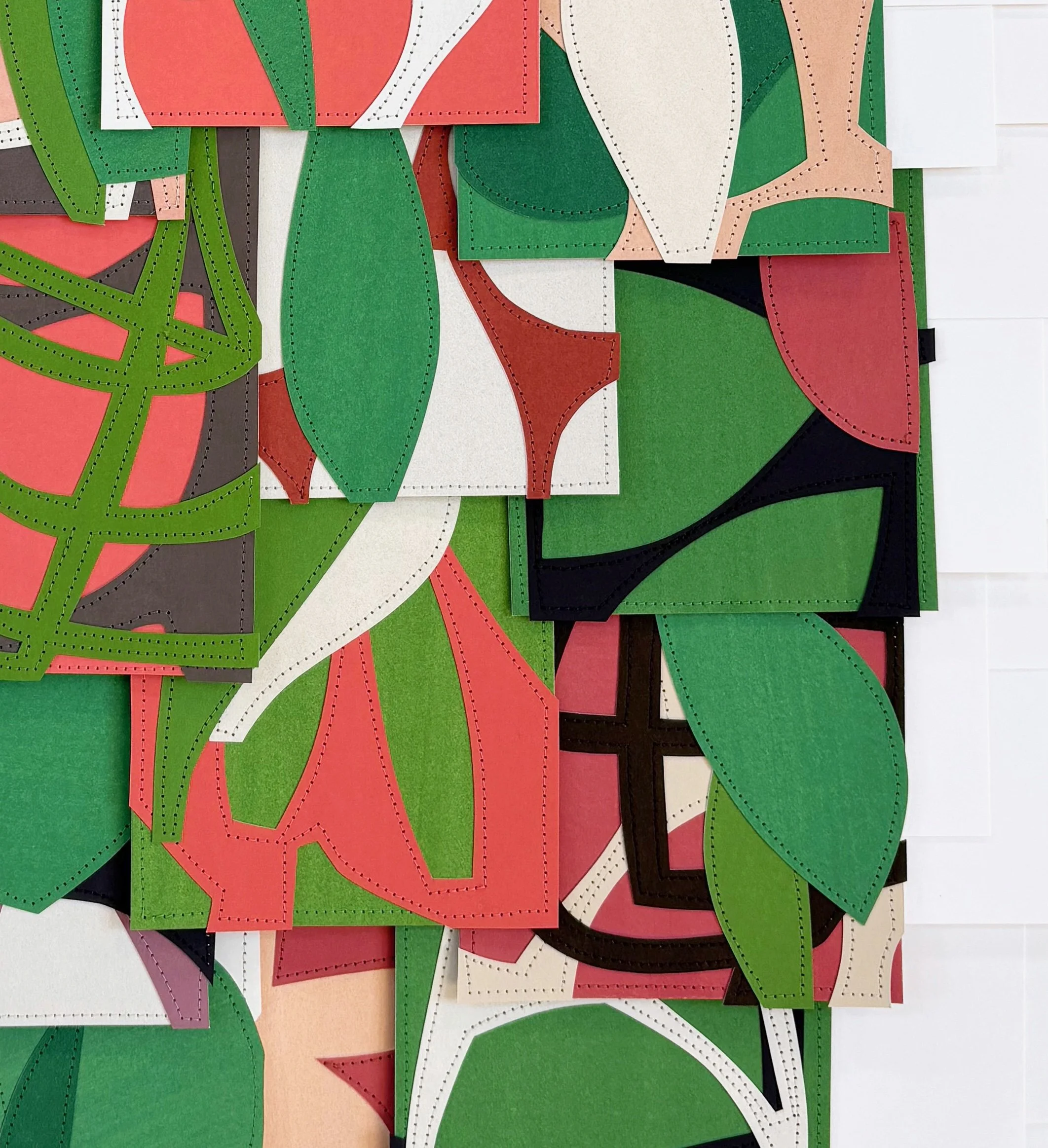Raymond Saa Untitled (PS202423) | 27 x 22 inches / 68.6 x 55.9 cm, gouache collage on sewn paper, 2024