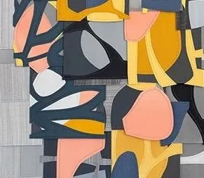 UNTITLED (PS201916) | 32 1/2 × 28 1/2 in / 82.6 × 72.4 cm, gouache collage on sewn paper, 2019