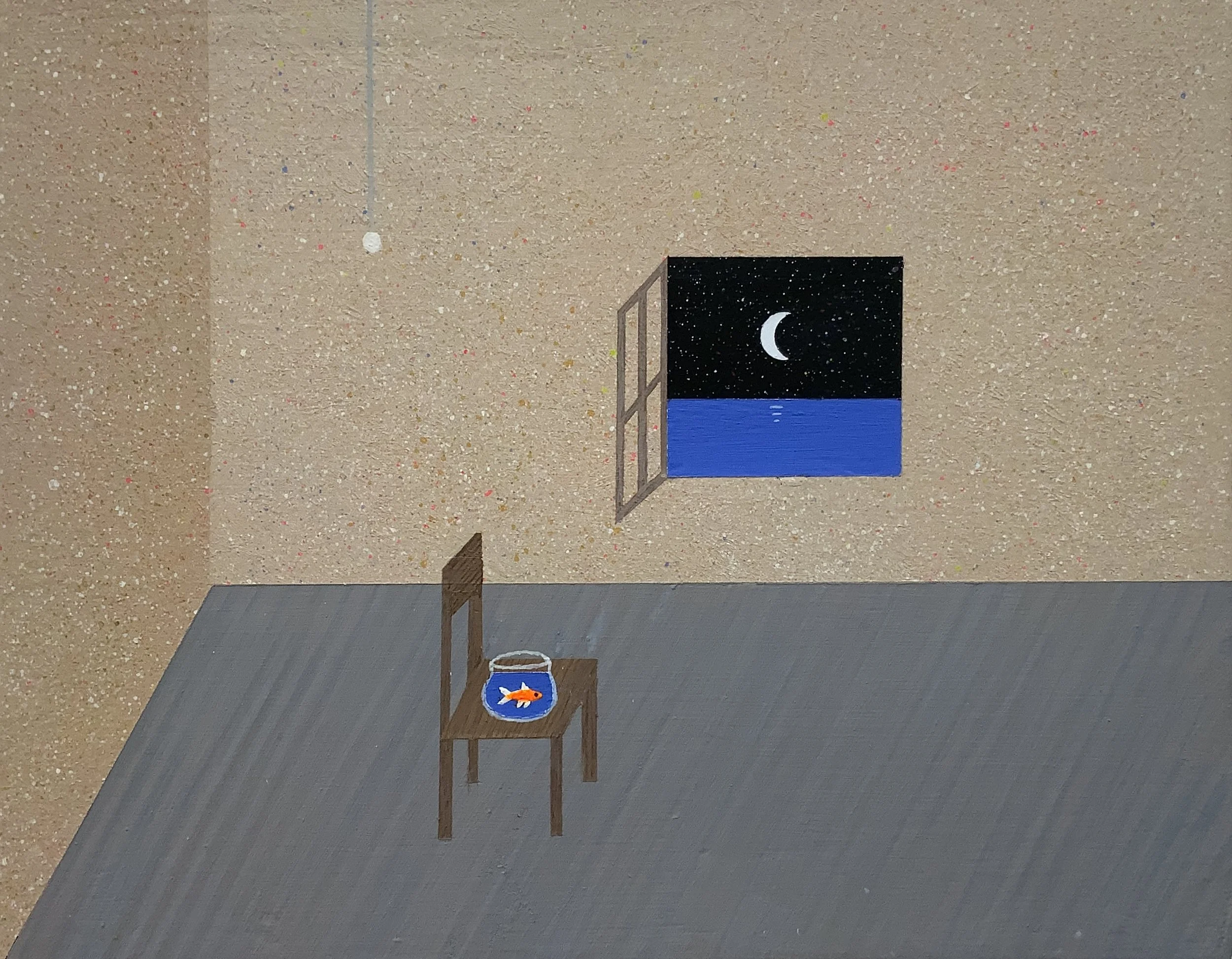 THE FISH | 8 x 10 inches / 20 x 25 cm, acrylic on canvas, 2025