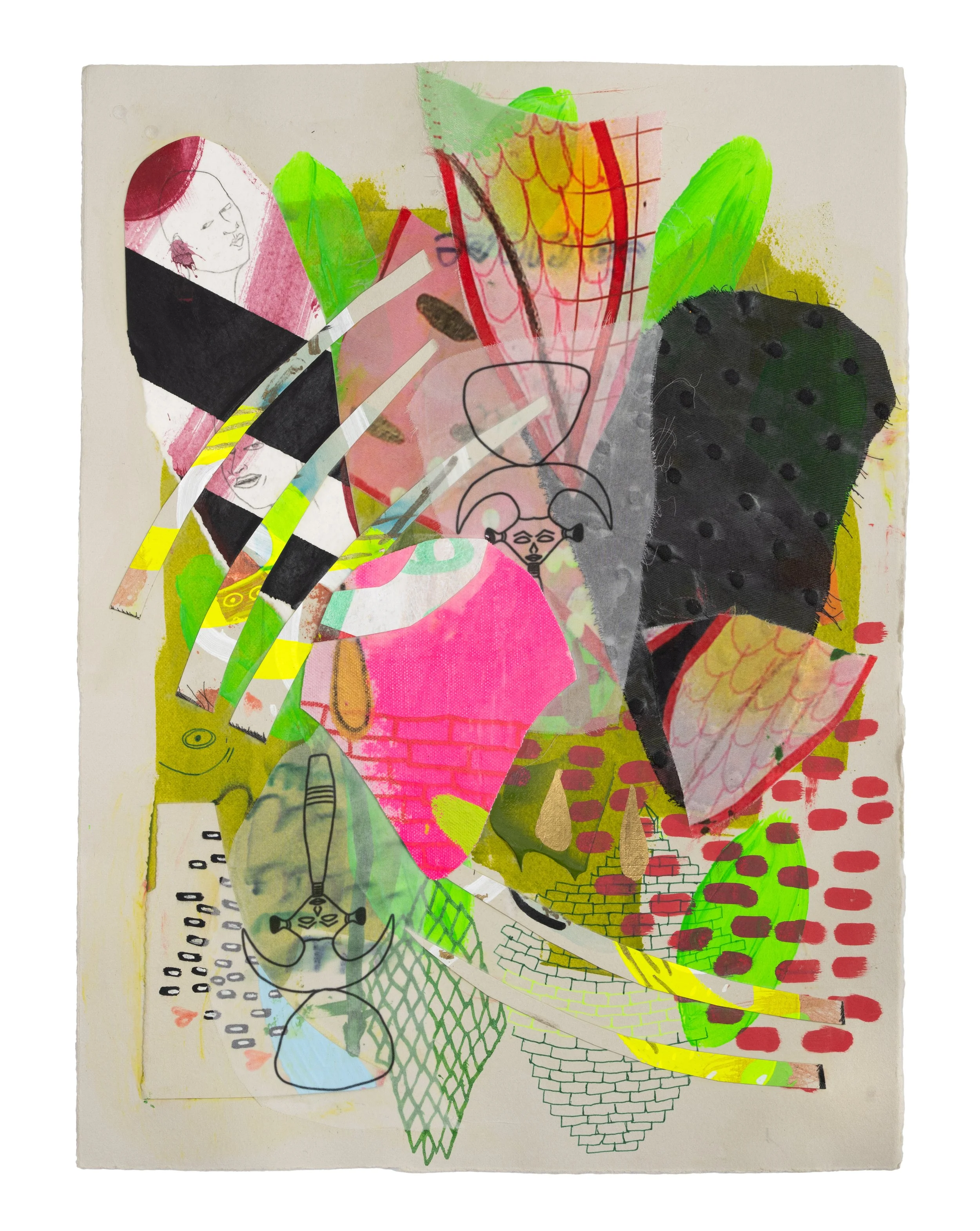 COLLAGE SKETCH 2 (FOR THE GULF OF FONSECA) | 15 x 11 inches / 38 x 28 cm, mixed-media collage on paper, 2026 