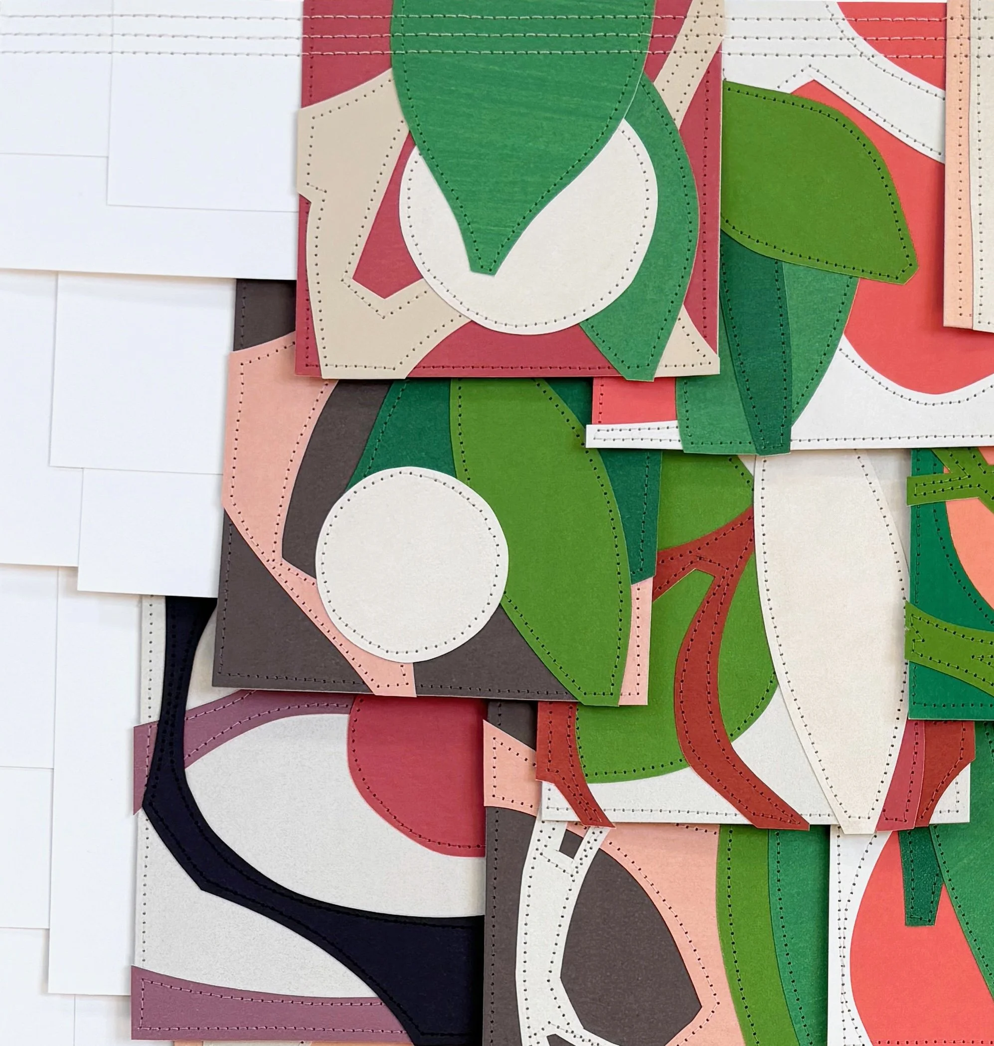 Raymond Saa Untitled (PS202423) | 27 x 22 inches / 68.6 x 55.9 cm, gouache collage on sewn paper, 2024