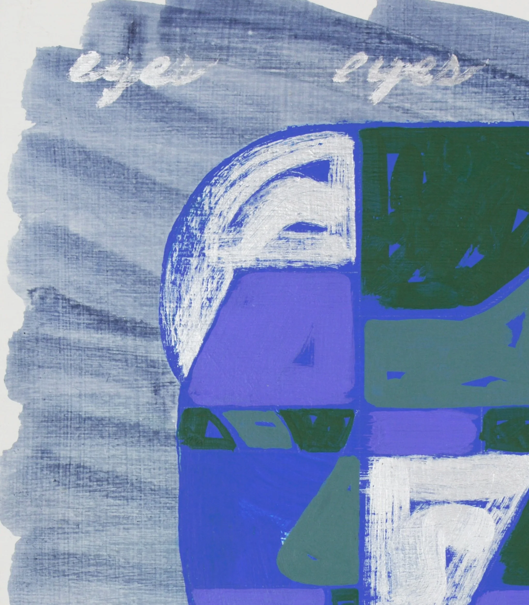 Jacob Feige- Eins! Eins! Eyes (Blue) | 12 x 9 inches / 30.5 x 22.9 cm, acrylic and metallic pigment on wood panel, 2024