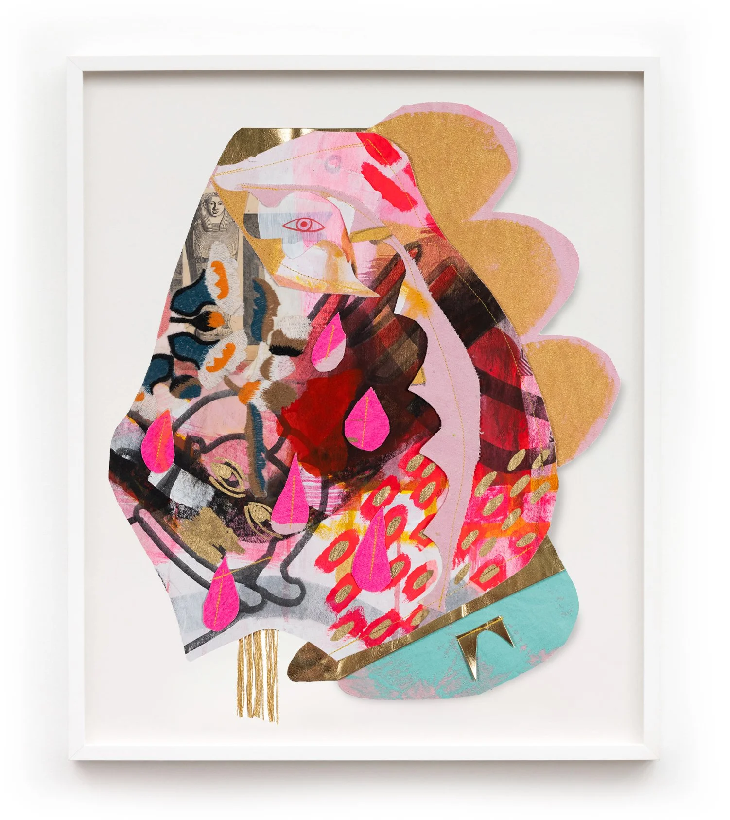 Jackie Milad_ LA CUEVA DE LA SIRENA SERIES 1 | 18.5 x 16.5 inches / 47 x 41.9 cm, mixed-media on canvas collage, 2023