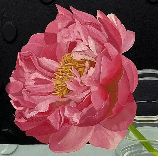 SARAH PATER  PEONY AT NIGHT (MOON CLOCK, RELIEF)  24 x 20 inches / 61 x 51 cm  Oil and wax on canvas over panel  2026