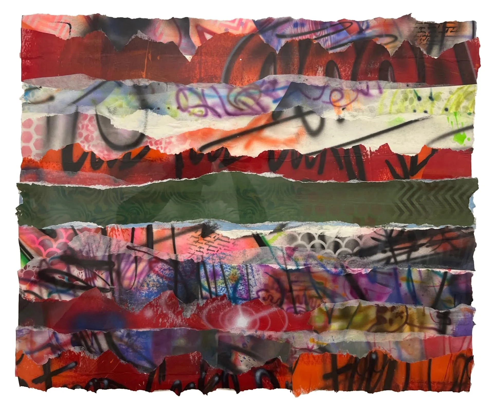 Brandon J. Donahue-Shipp- Scrap Study #2, 29.5 x 37 inches / 75 x 94 cm, airbrush acrylic, collage on paper, 2024