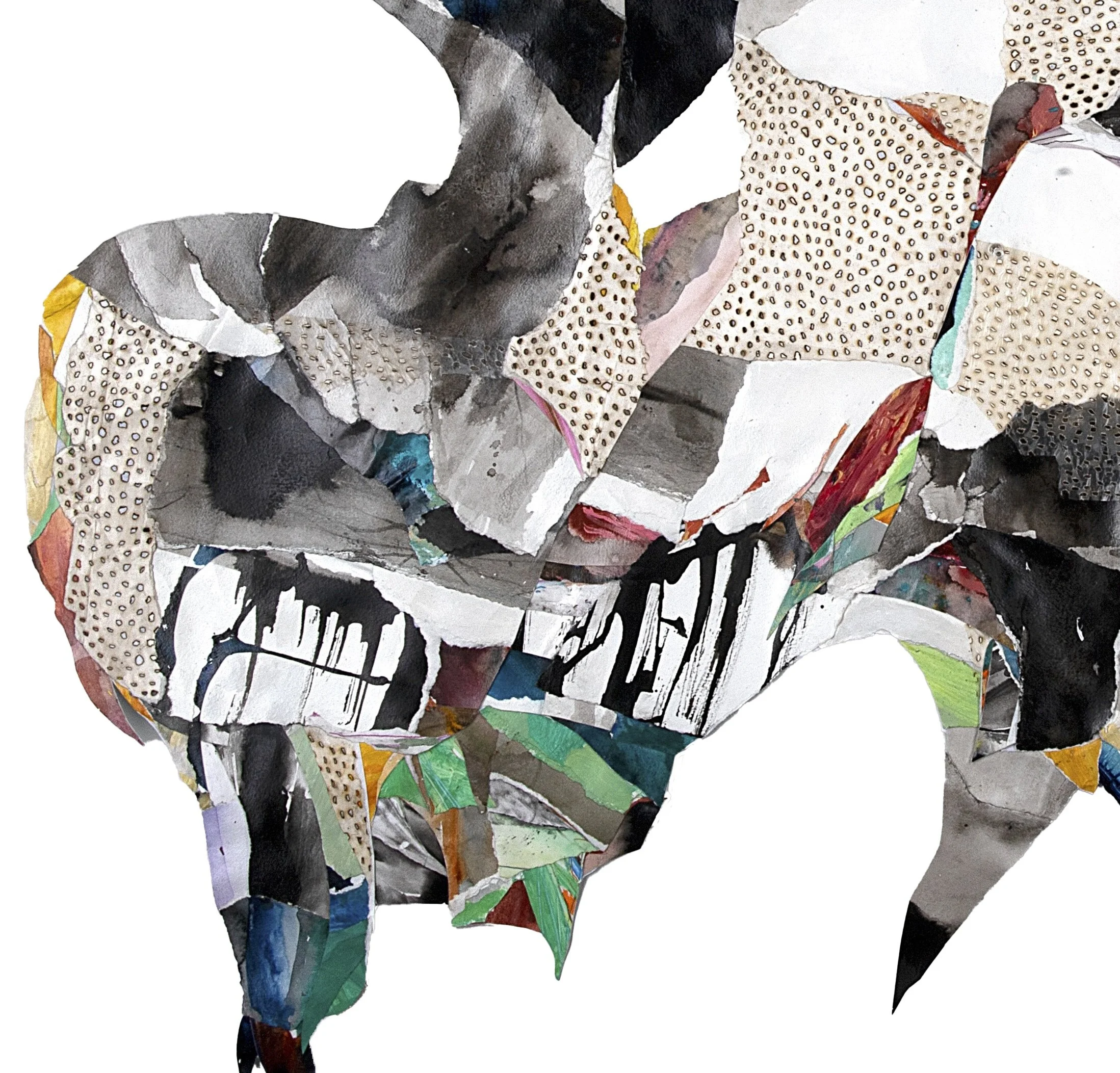 la vaughn belle STORM (HOW TO IMAGINE THE TROPICALIA AS MONUMENTAL-CROSSING INFINITE DISTANCES)  47.5 x 52 inches / 120.65 x 132.08 cm  Charcoal, ink, watercolor and acrylic with cuts and burns on paper  2024