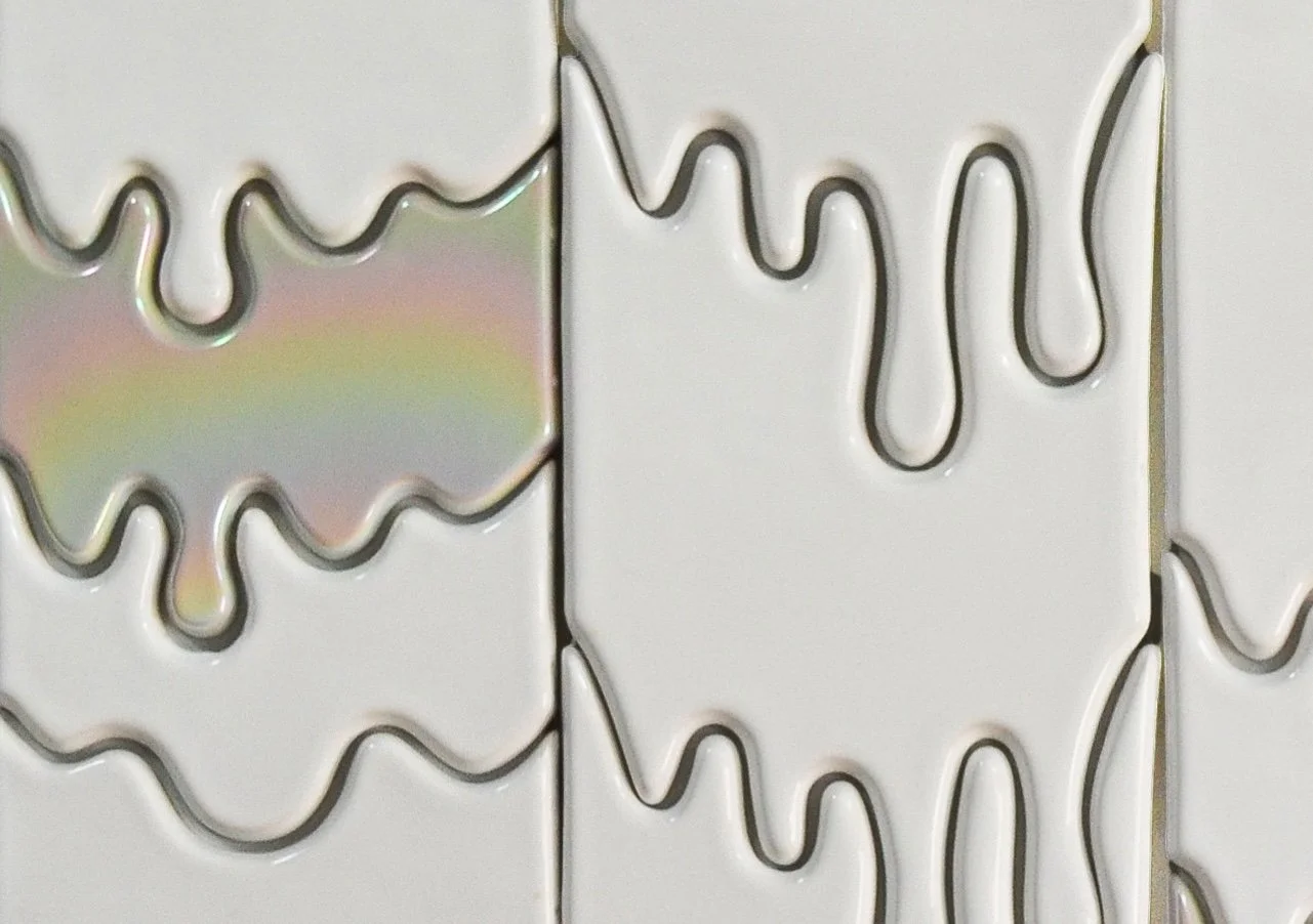 Lauren Mabry, Pearl Flow State, 54 x 36 x 1.25 inches : 137 x 91 x 3 cm,vitreous kohler china, glaze,PVD,steel,2025.jpg