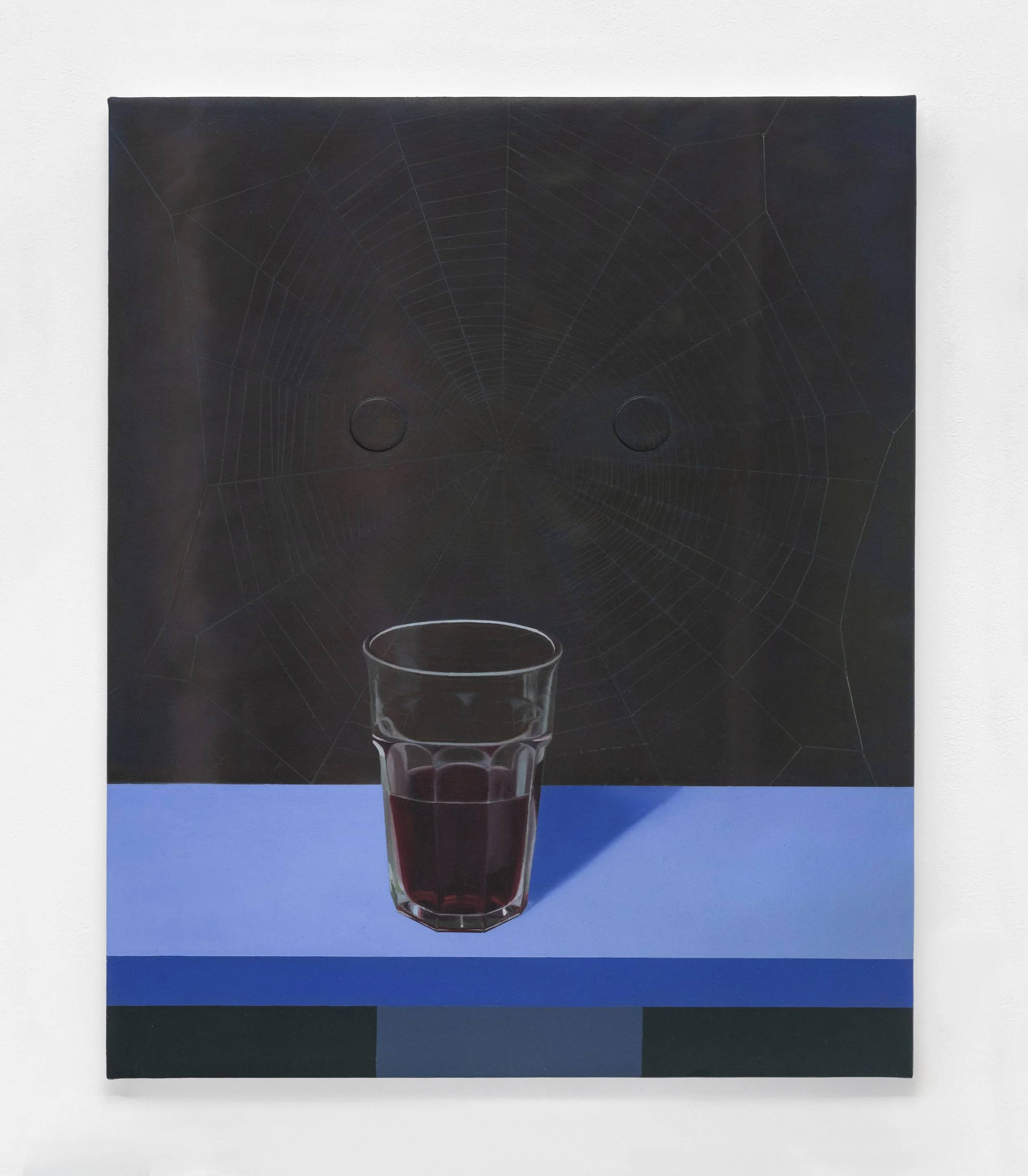GLASS AT NIGHT (WORK OF THE SPIDER, RELIEF) | 18 x 14 inches / 46 x 35 cm, oil and wax on linen over panel, 2024