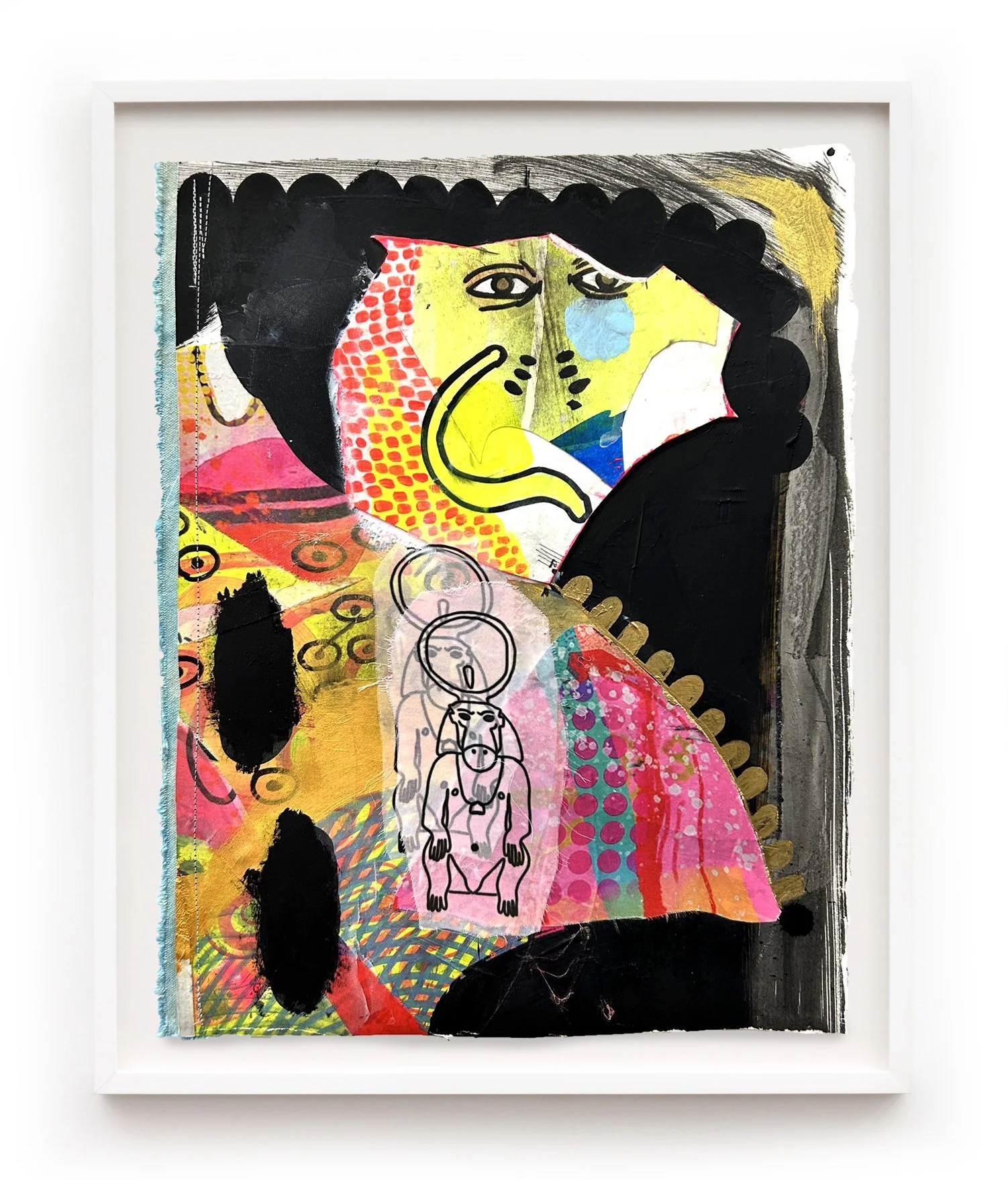 HAPI | 15 x 11 inches / 38 x 28 cm, mixed-media on paper-collage, 2024