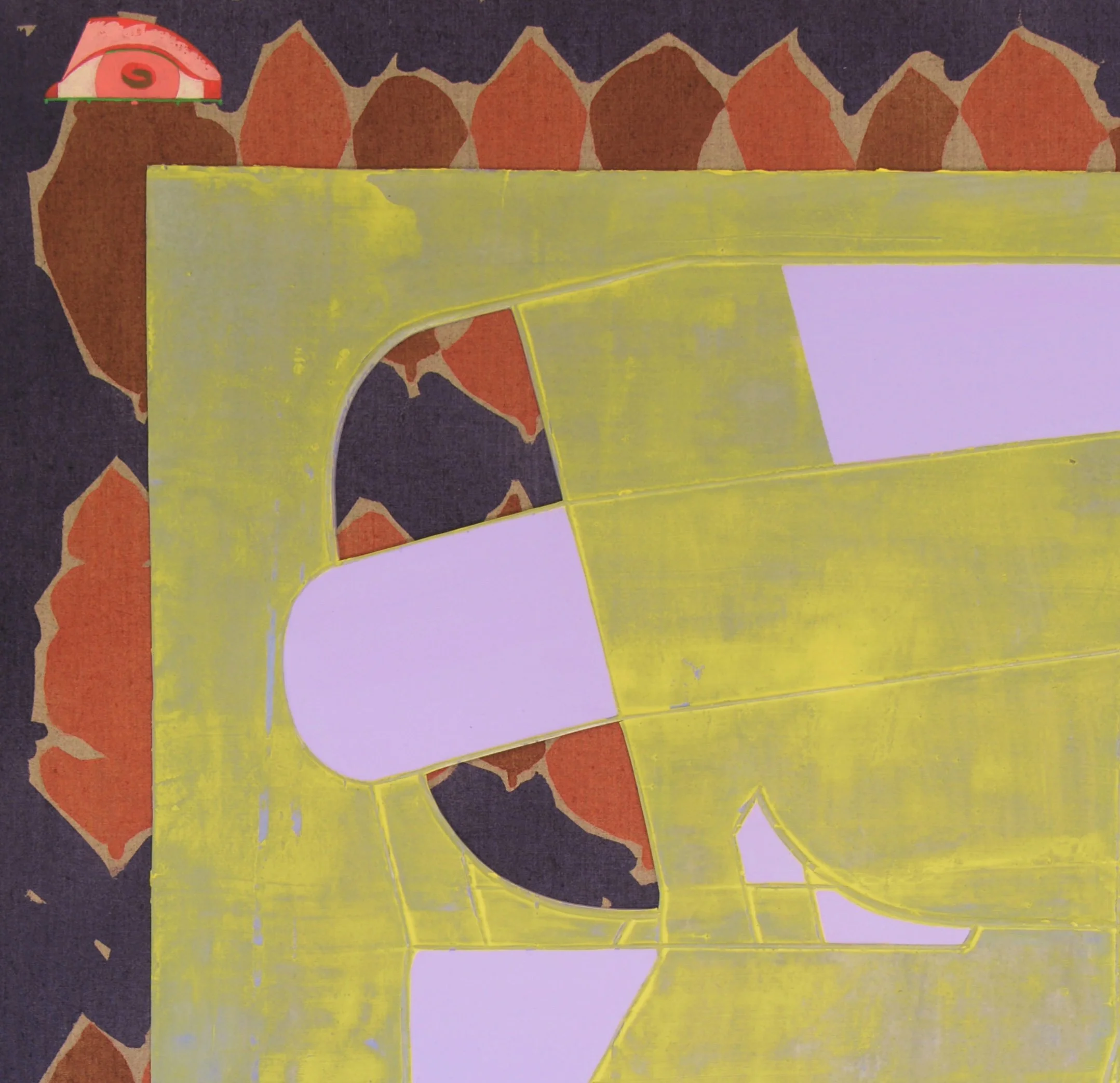 Jacob Feige_ Leaf Person (Milkweed) 54 x 40 inches / 137.6 x 101.6 cm, cast acrylic mounted, acrylic on linen canvas, 2023