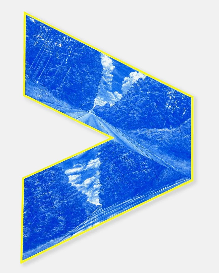 RIGHT ARROW 2 | 26 x 18 x 2 inches / 66 x 46 x 5 cm,  acrylic and gouache on panel, 2025
