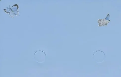 FOUR SPRING AZURES (SKY, UNDERSEA CABLES) | 18 x 14 inches / 45.7 x 35.6 cm, oil and wax on linen over panel, 2024