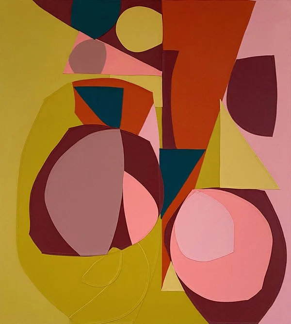 Raymond Saa Untitled (AC202205), 66 x 60 inches / 168 x 152.5 cm, acrylic on collaged canvas, 2021