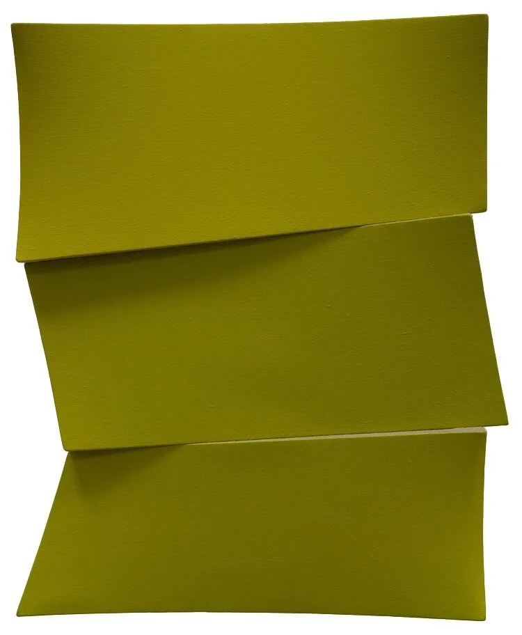 Jan-maarten-voskuilBROKEN YELLOW STACK | 25.5 x 21 x 2 inches / 65 x 53 x 5 cm, acrylics on linen, 2019