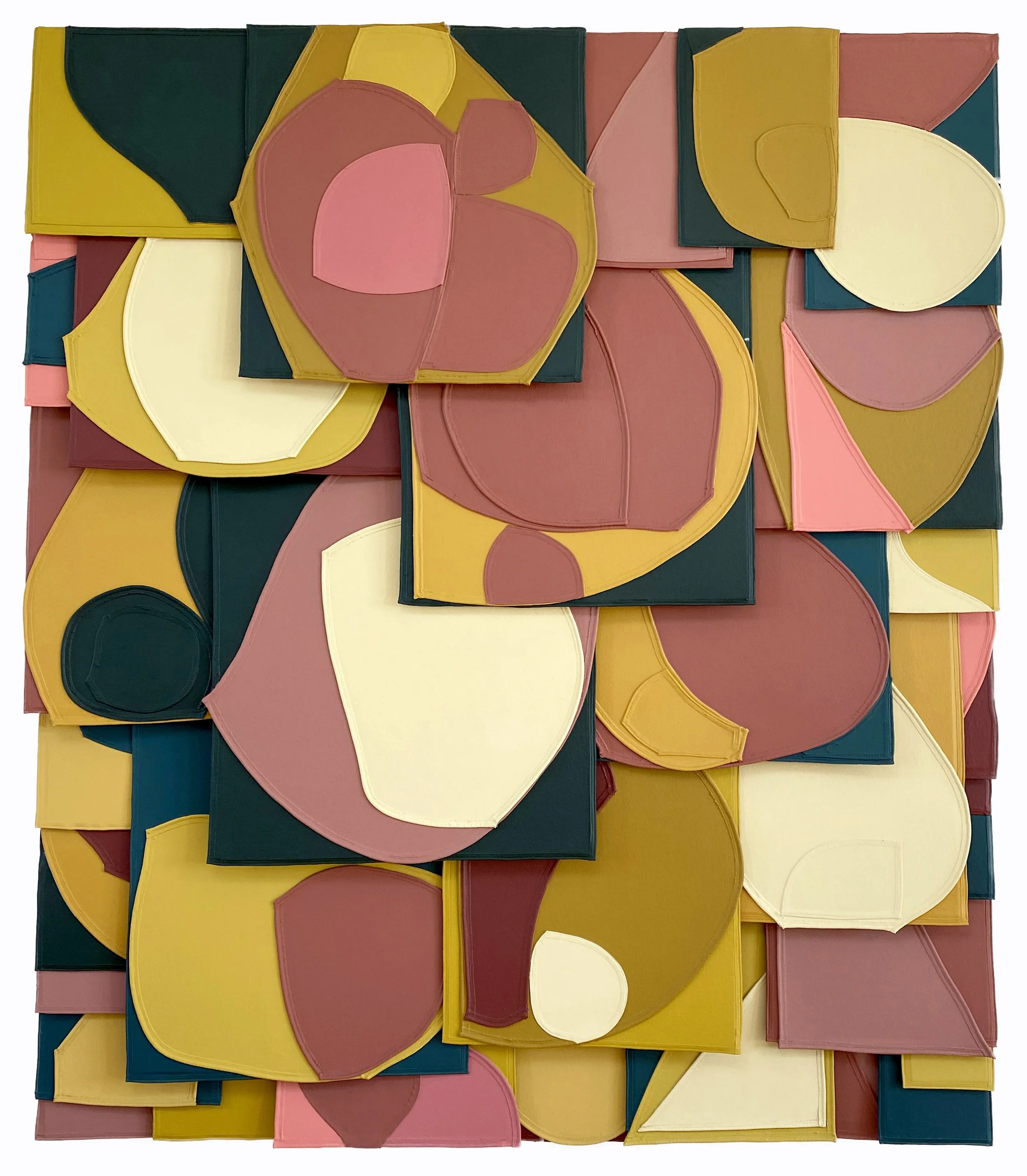 UNTITLED (WS202102) | 80 x 68.5 inches / 203.2 x 174 cm, acrylic, collaged canvas on wood panels, 2021